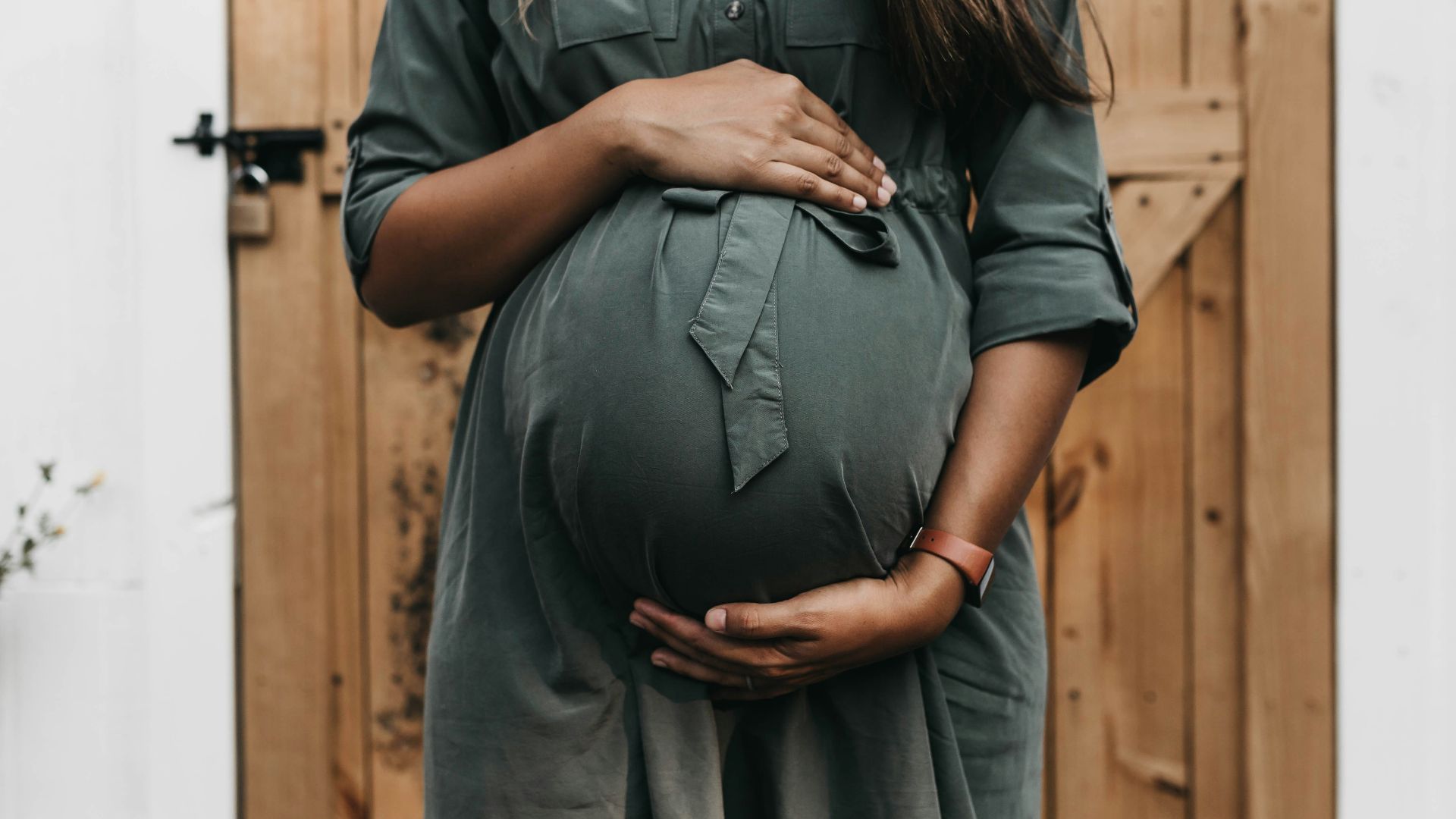 pregnant near door