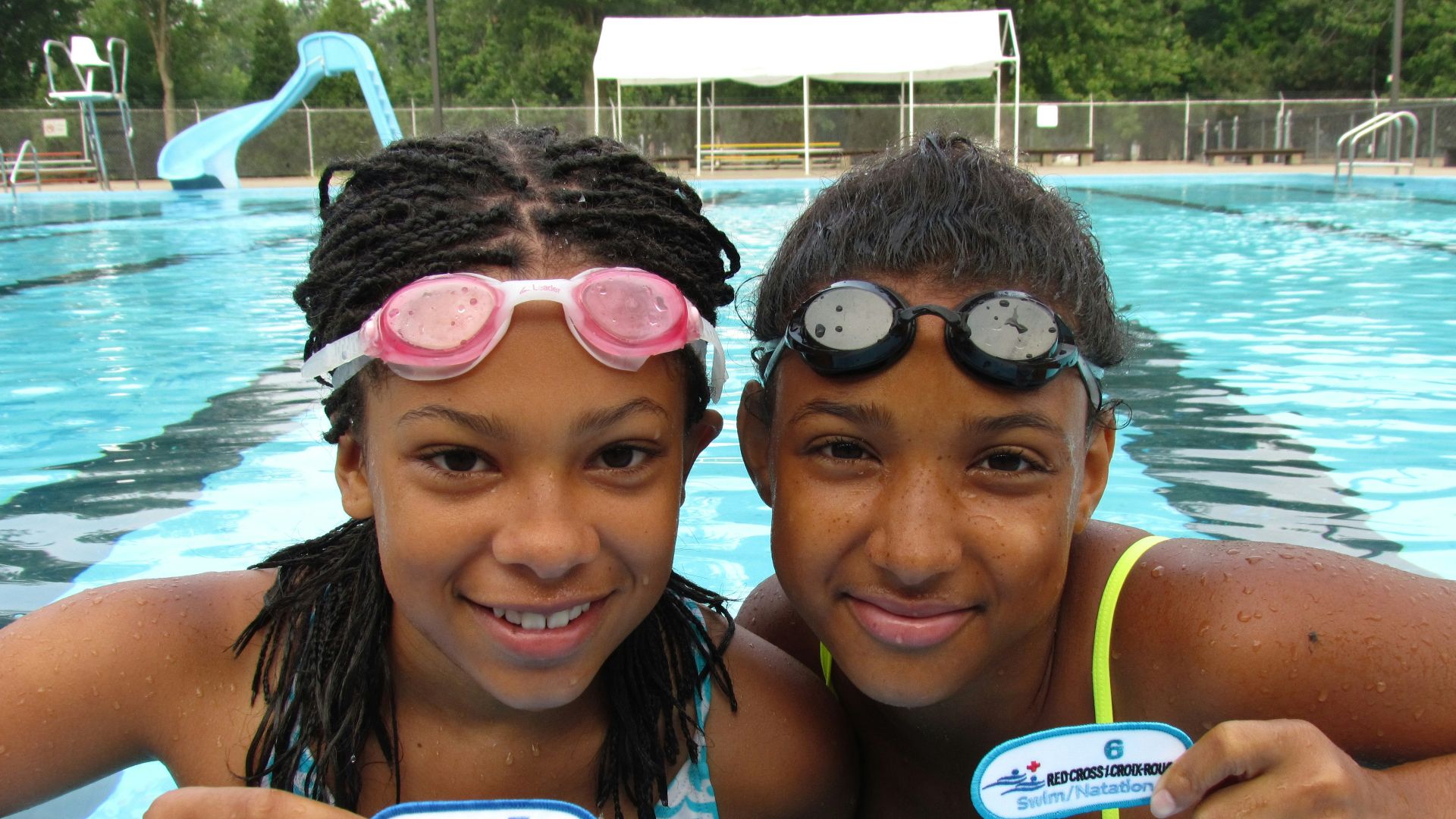 a man and a woman in a pool