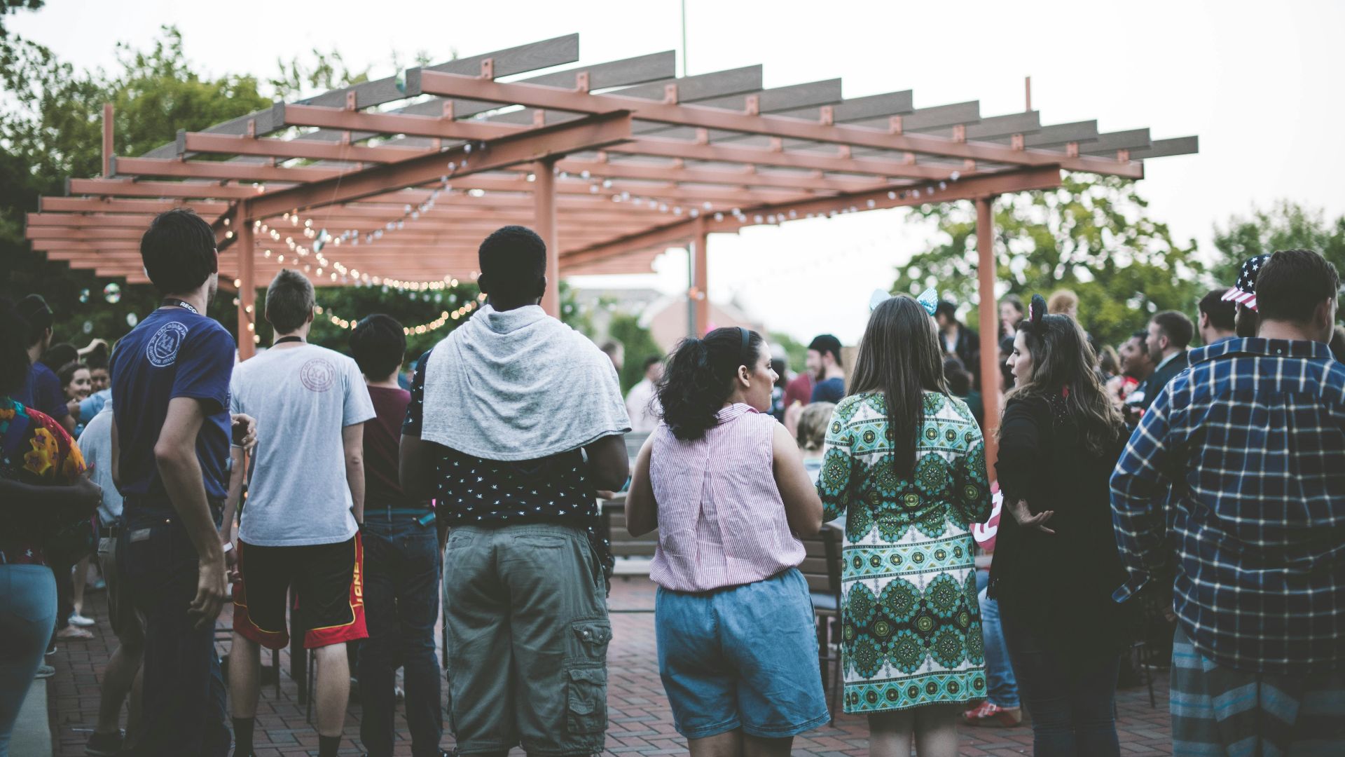people watching in the stage