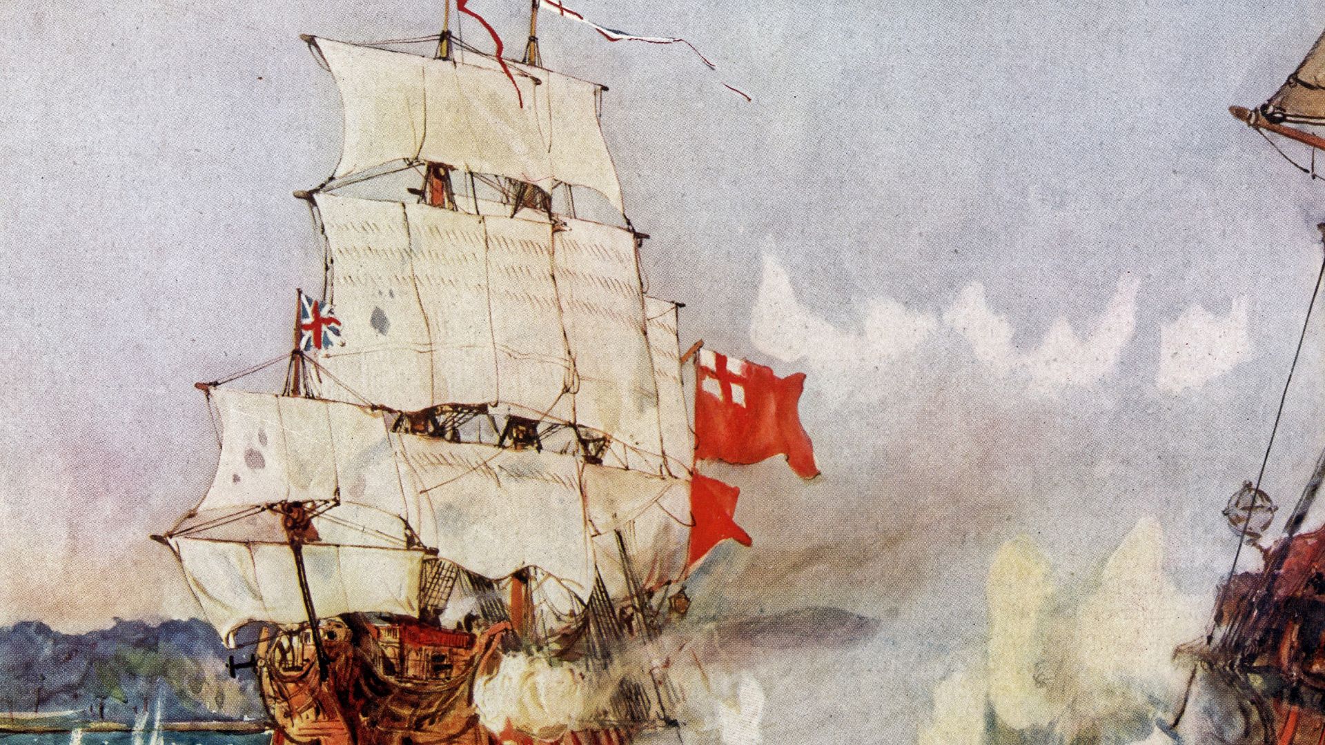 File:Charles Edward Dixon HMS Swallow 1703 Black Bart Battle of Cape Lopez Royal Fortune Bartholomew Roberts.jpg