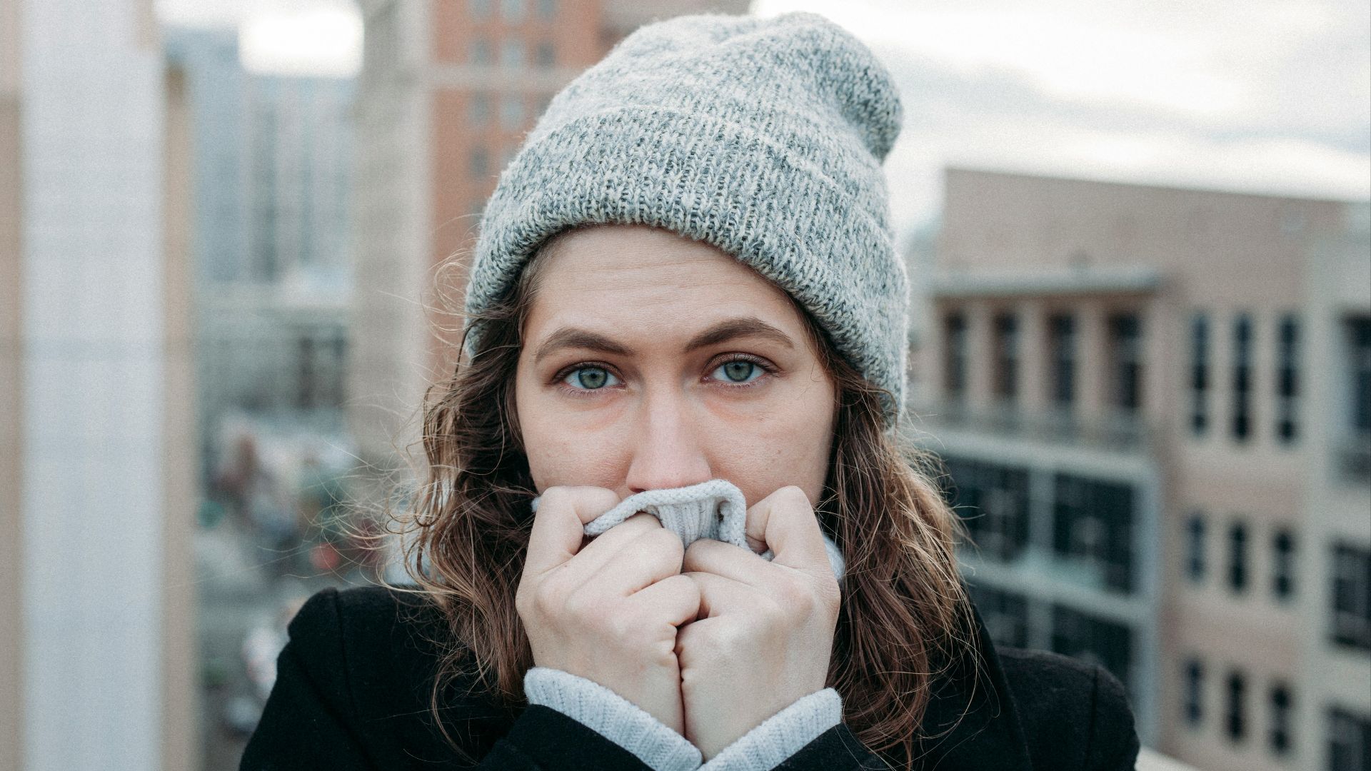 woman on top of the building photo
