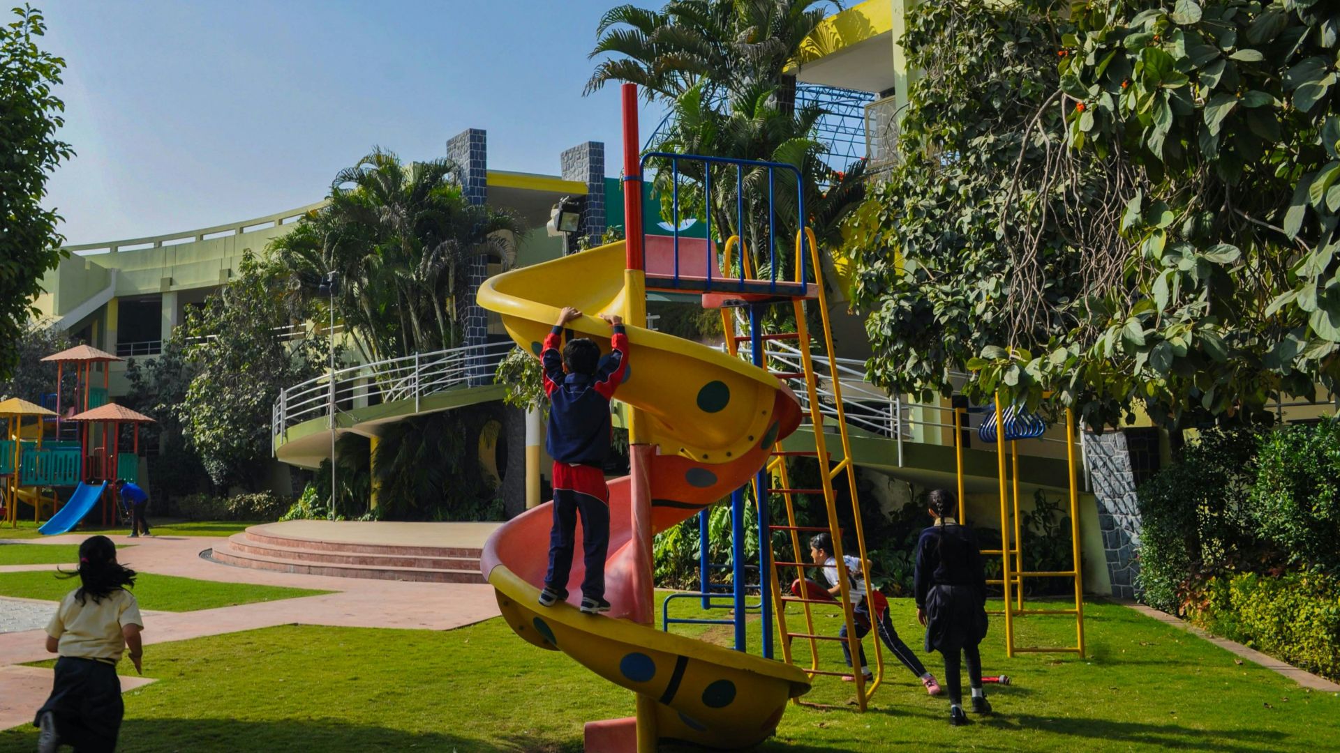 children at the playground during day
