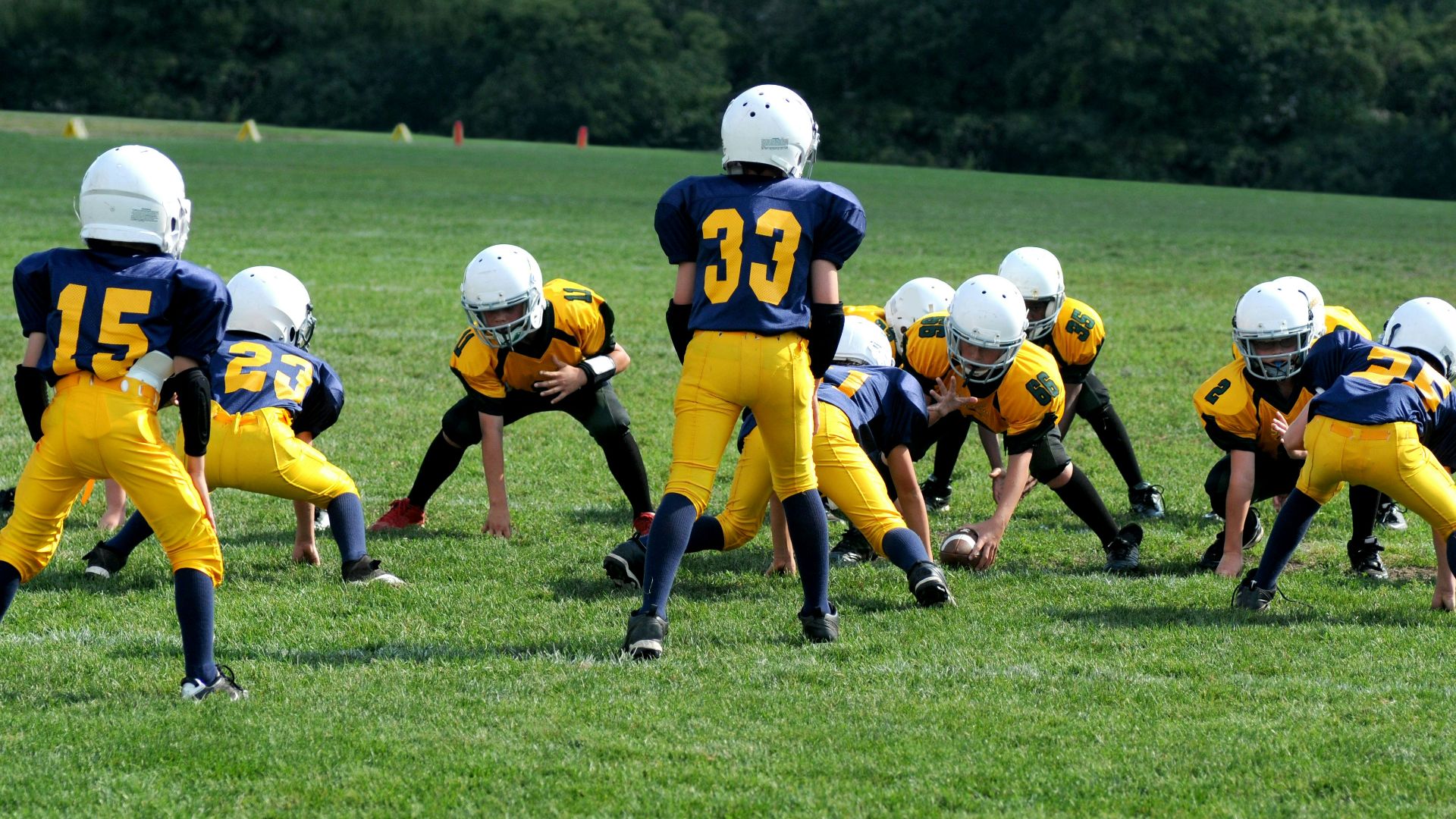 two teams playing football