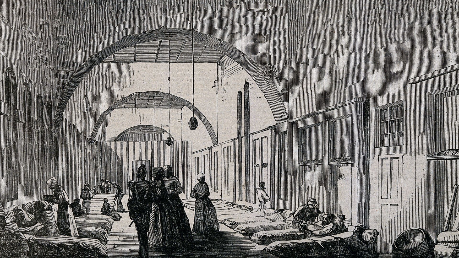 File:Crimean War, Turkey; interior of the Barrack hospital, Scuta Wellcome V0015393.jpg