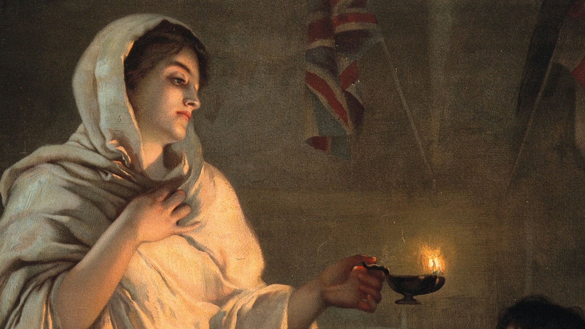 File:Crimean War; Florence Nightingale with her lamp at a patient Wellcome V0015794.jpg