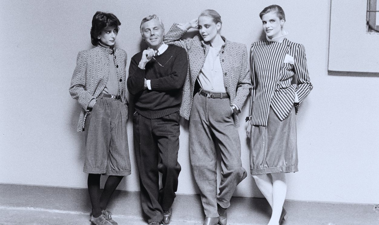Gettyimages - 1450760410, Armani Fall 1980 Ready to Wear Advance Preview with Designer Designer Giorgio Armani poses for a portrait 