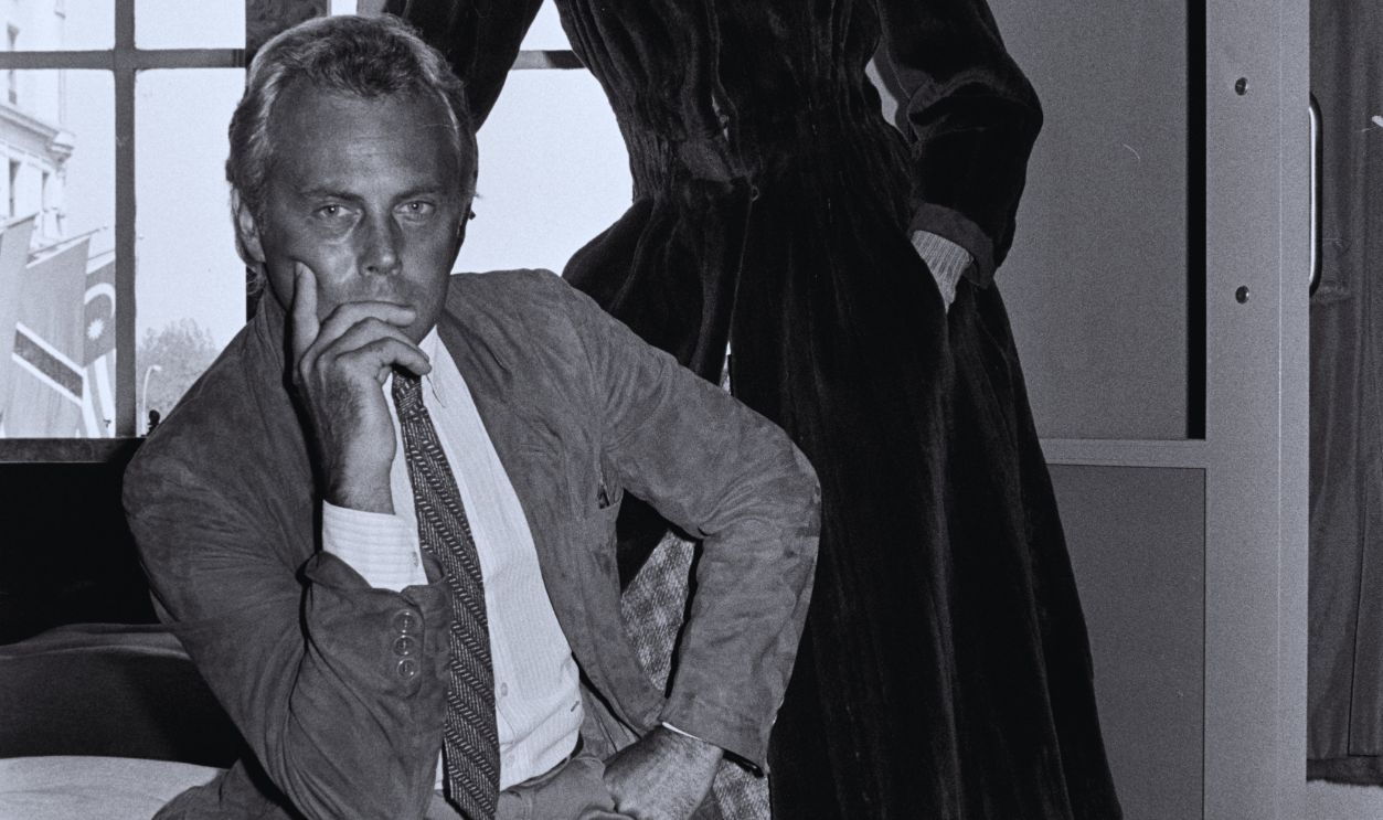 Gettyimages - 1429228414, Giorgio Armani 1978 Fur Collection Advance Designer Giorgio Armani and his first fur collection, exclusive to Bergdorf Goodman and Neiman Marcus department stores. Furs are dyed and made in the United States. 