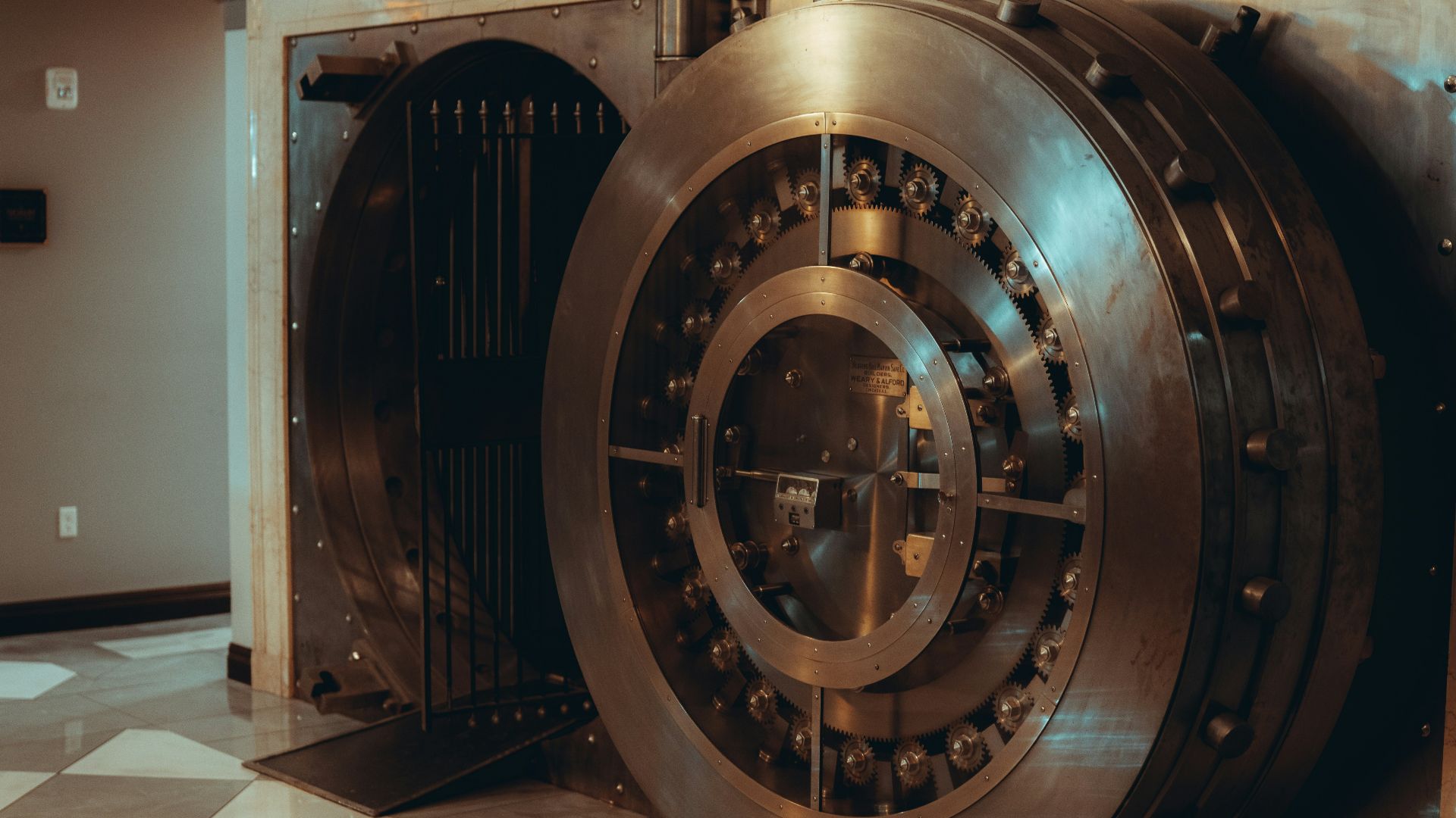 brown wooden door with brass door knob