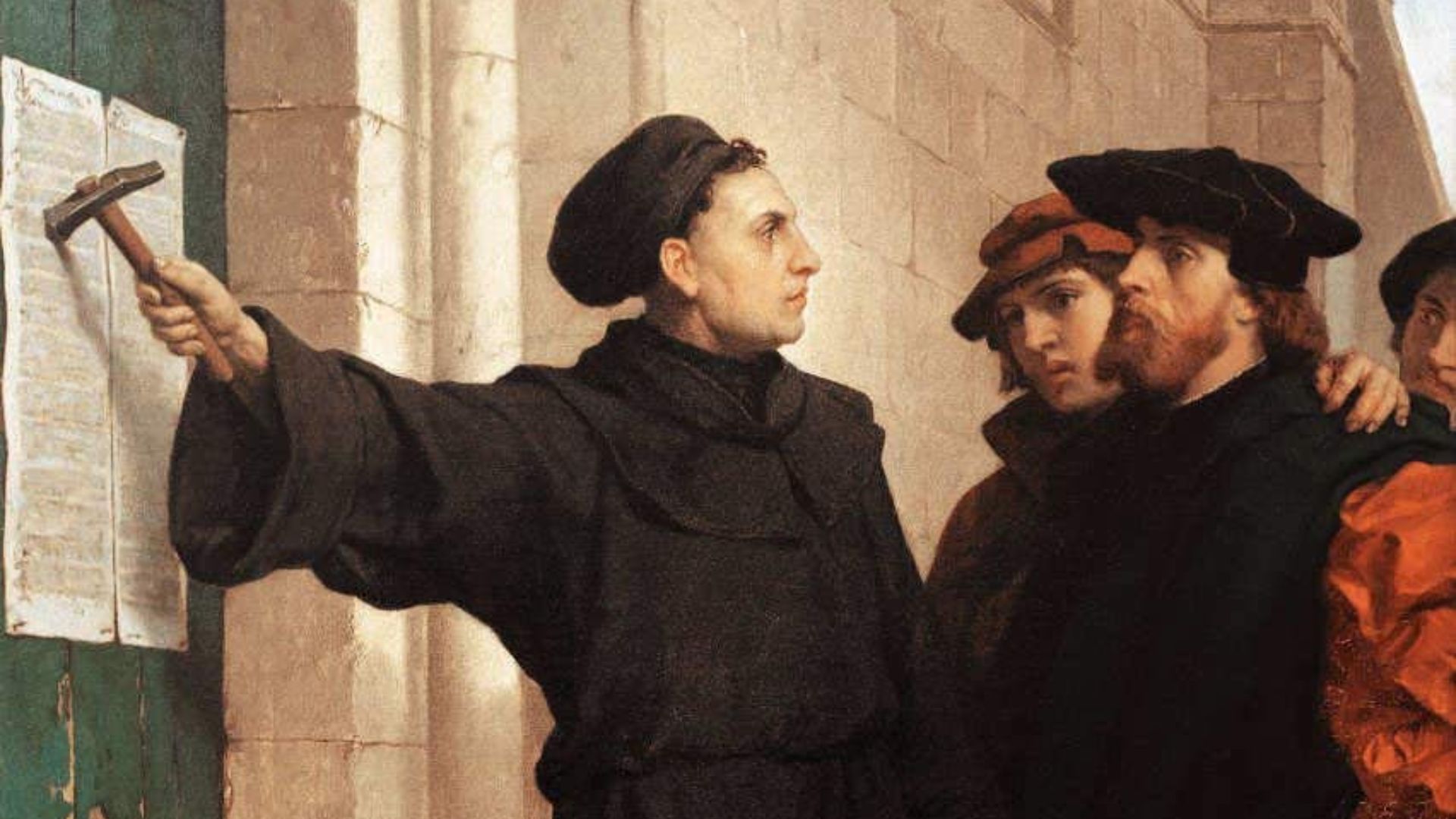 File:Ferdinand Pauwels - Luther hammers his 95 theses to the door.jpg