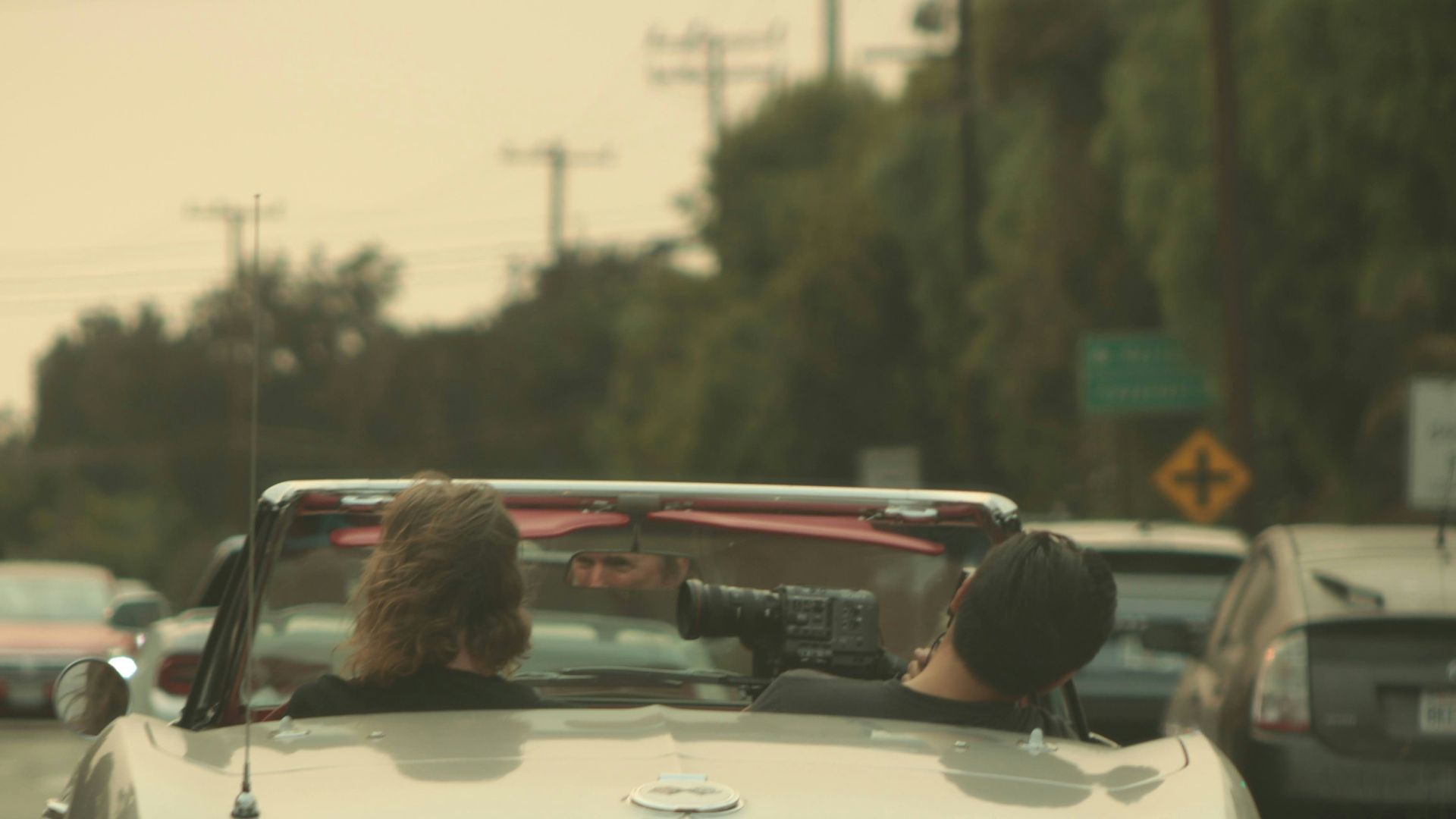 a couple of people that are in a car