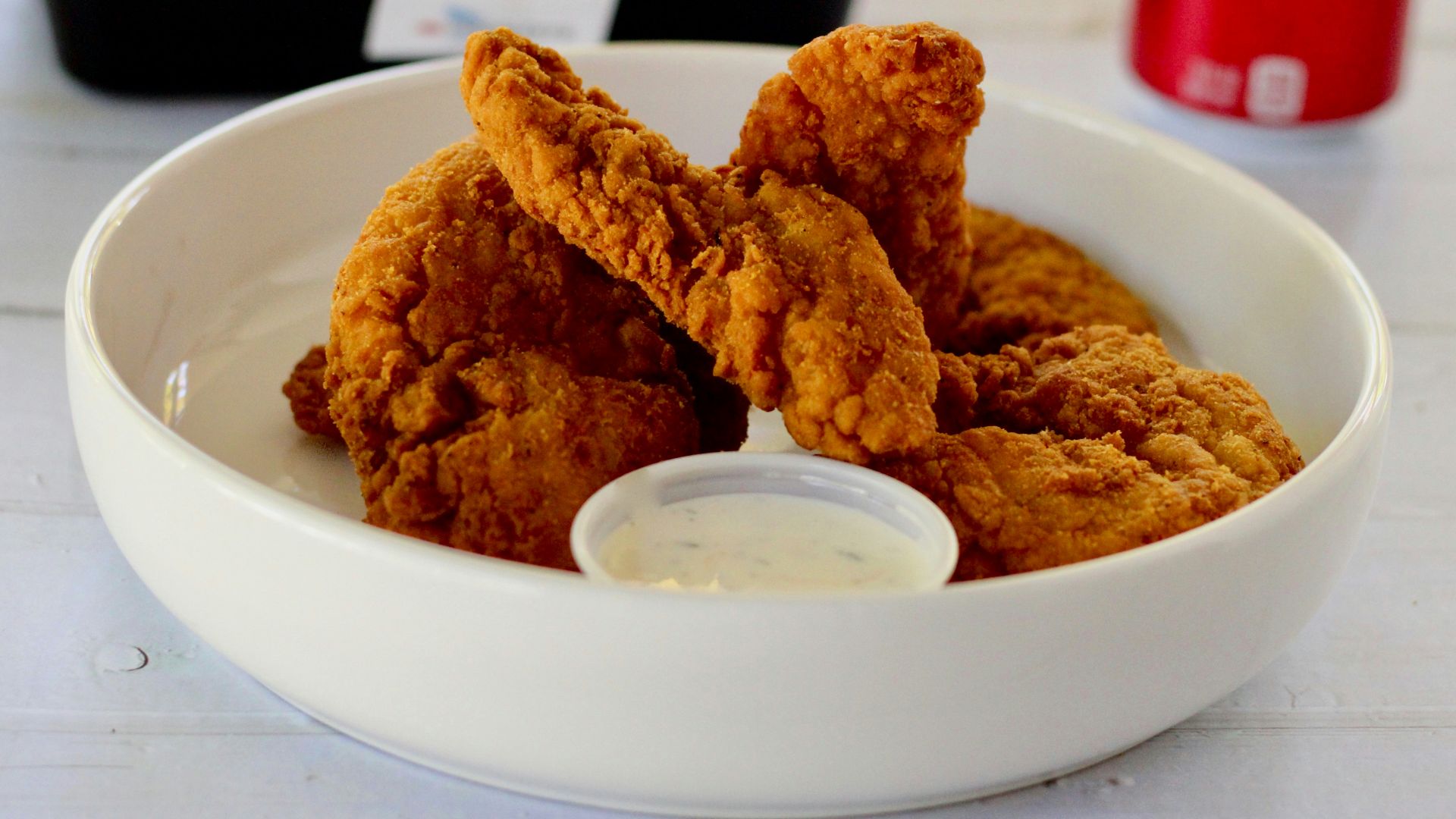 fried chicken on white ceramic plate