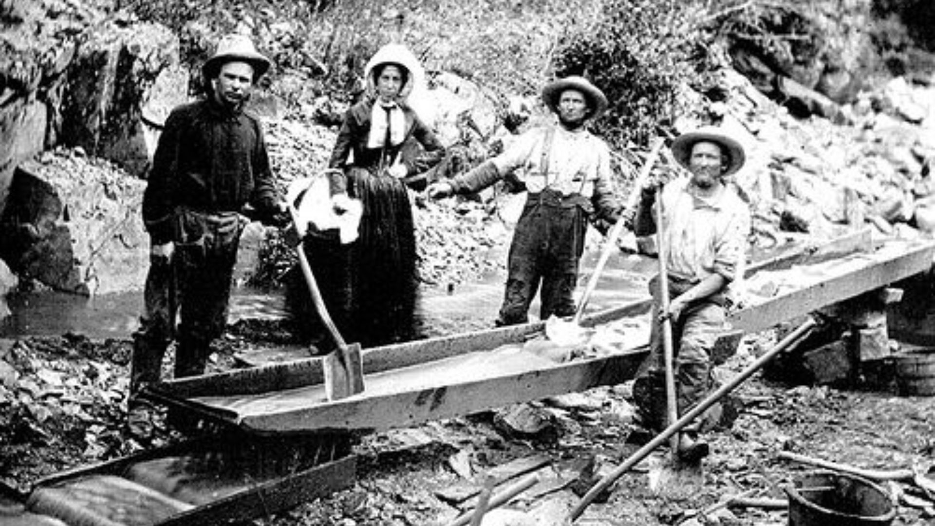 File:1850 Woman and Men in California Gold Rush.jpg