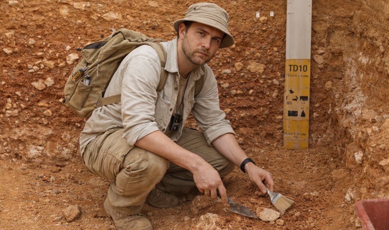 Researcher at Atapuerca site