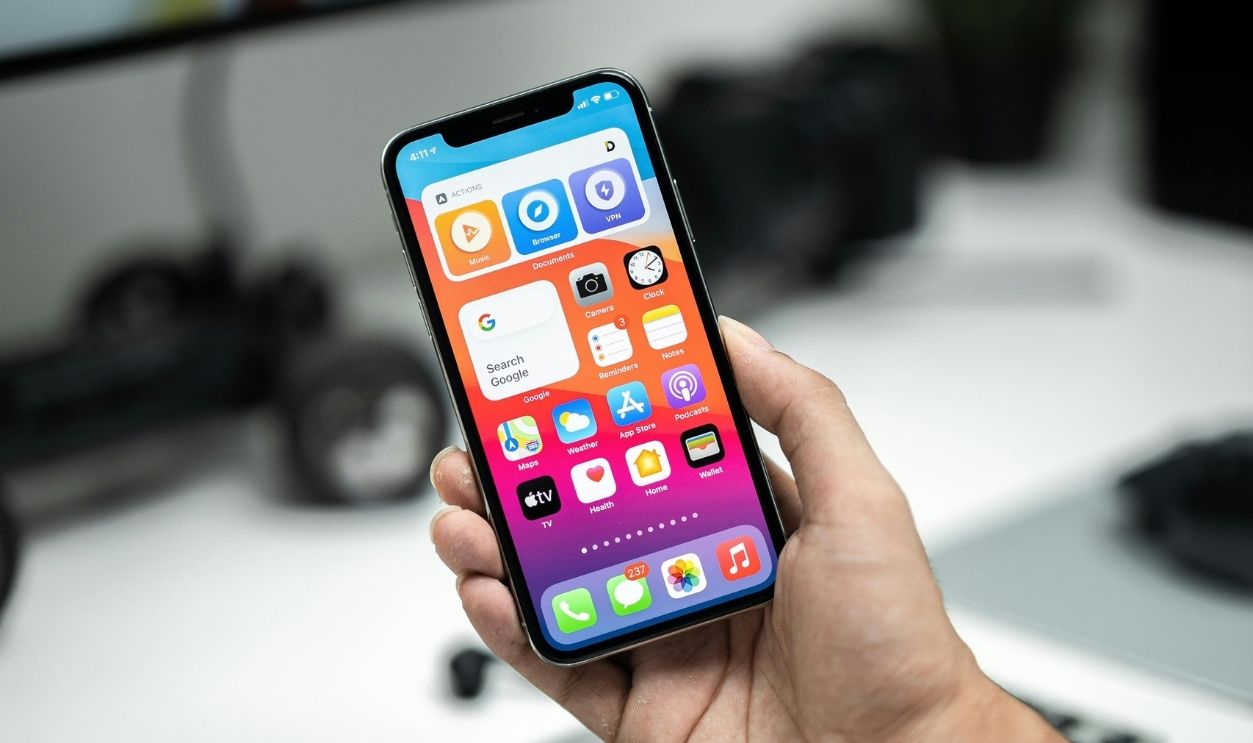 Person using a smartphone