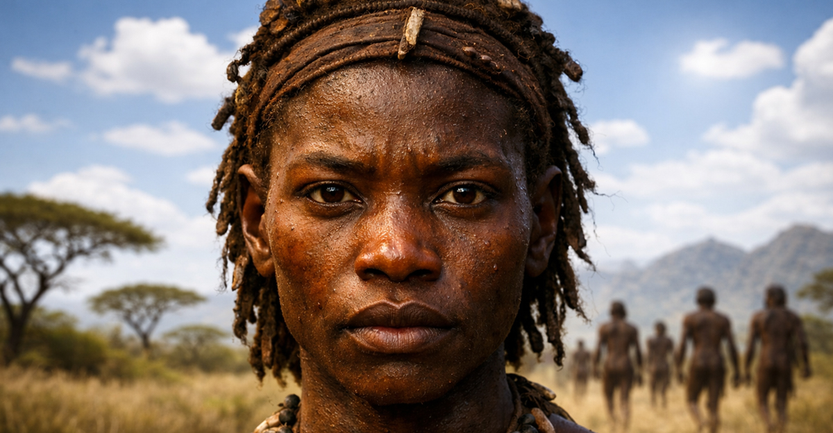 Ancient African face closeup