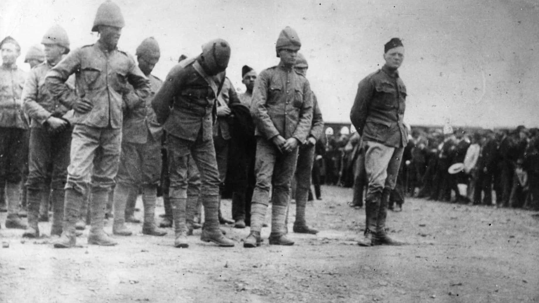 Winston Churchill after his capture in South Africa