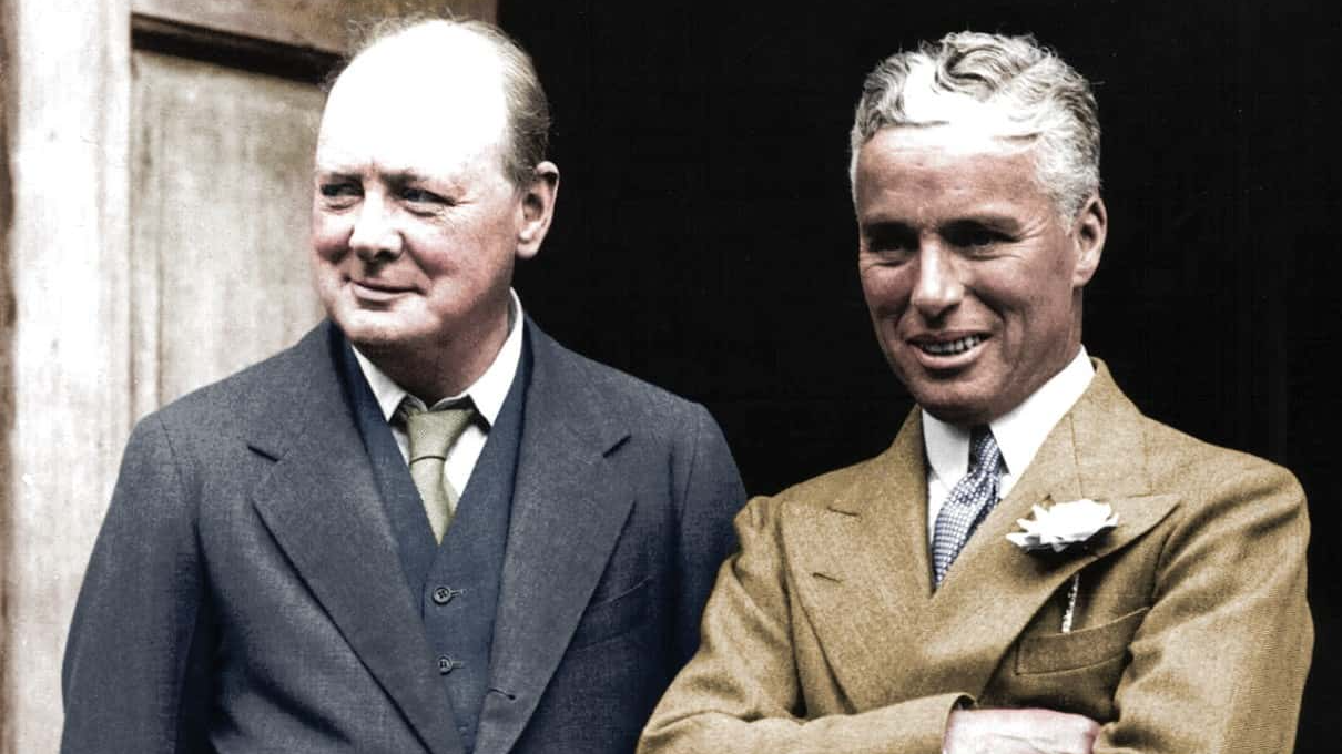 Winston Churchill with Charlie Chaplin