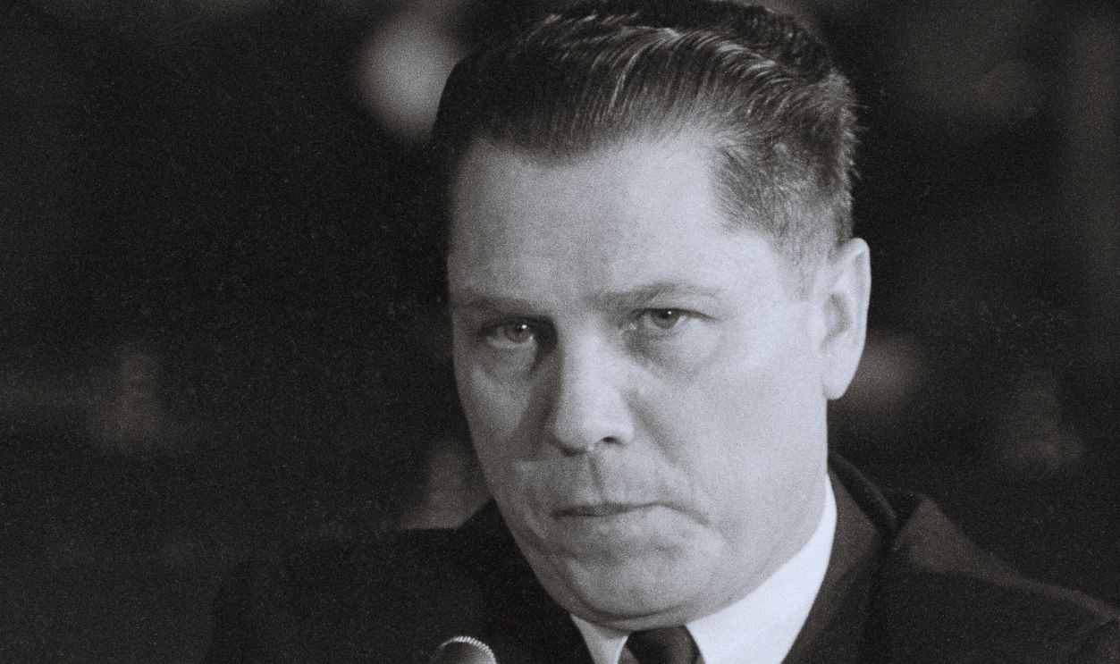 Gettyimages - 514975142, James R. Hoffa Sitting at Microphone