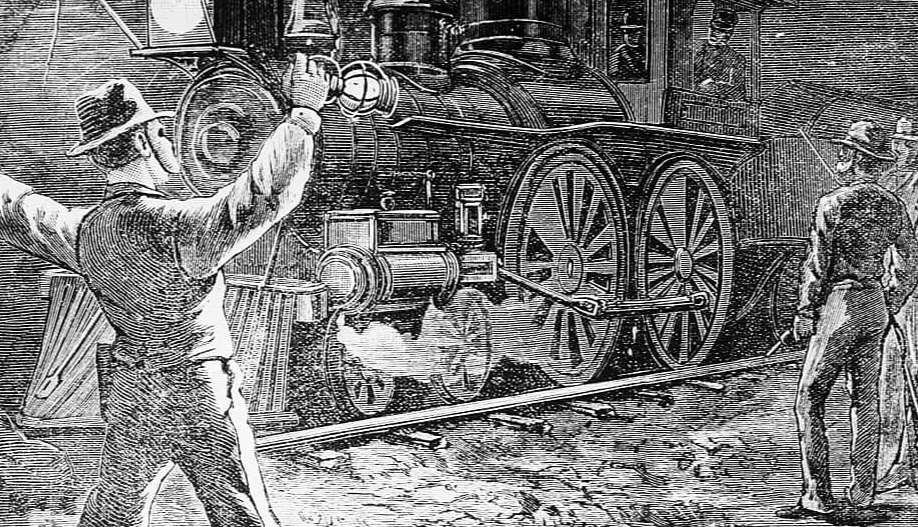 Jesse James Waves To Train