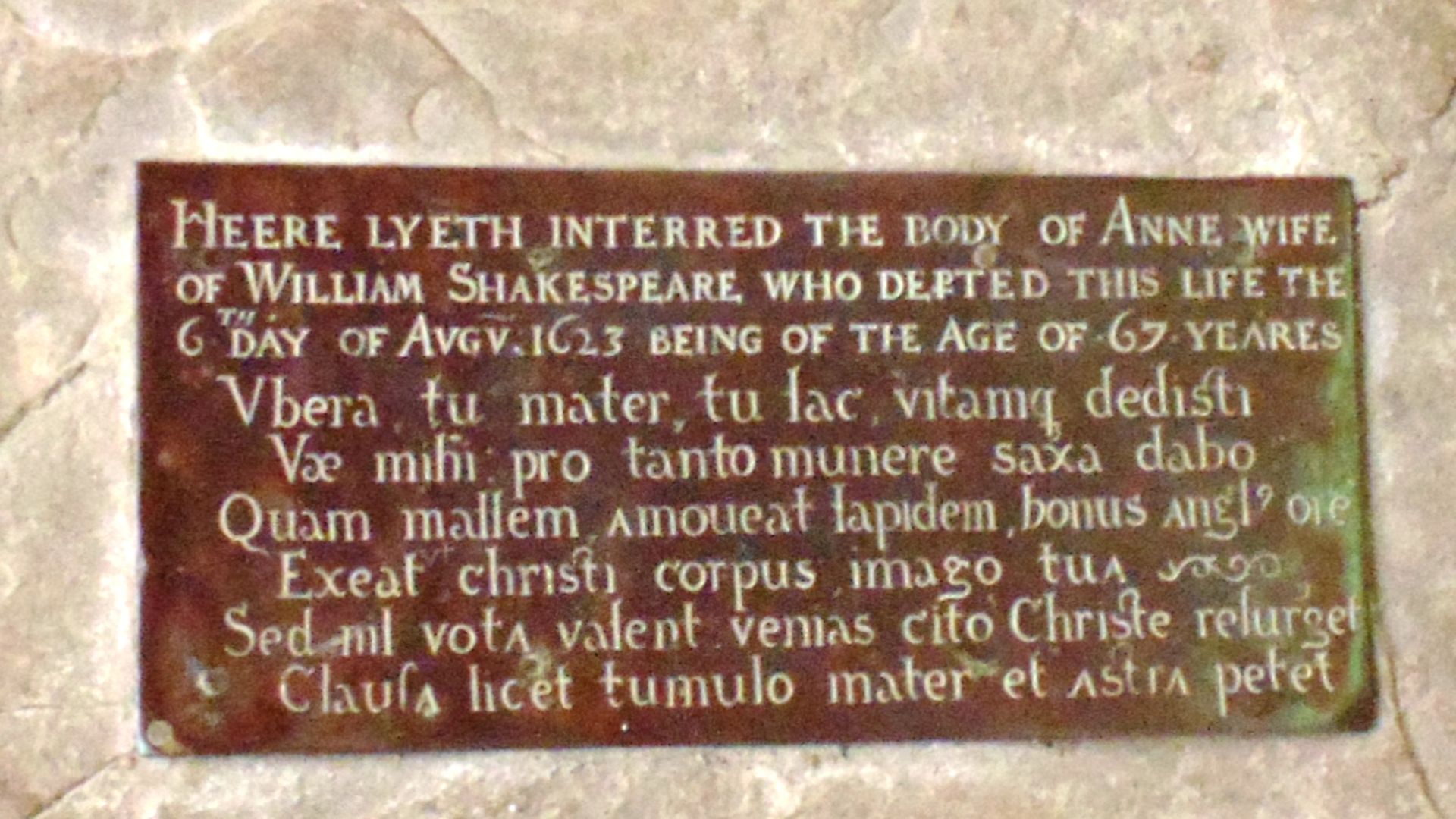 File:Anne Shakespeare tombstone.JPG
