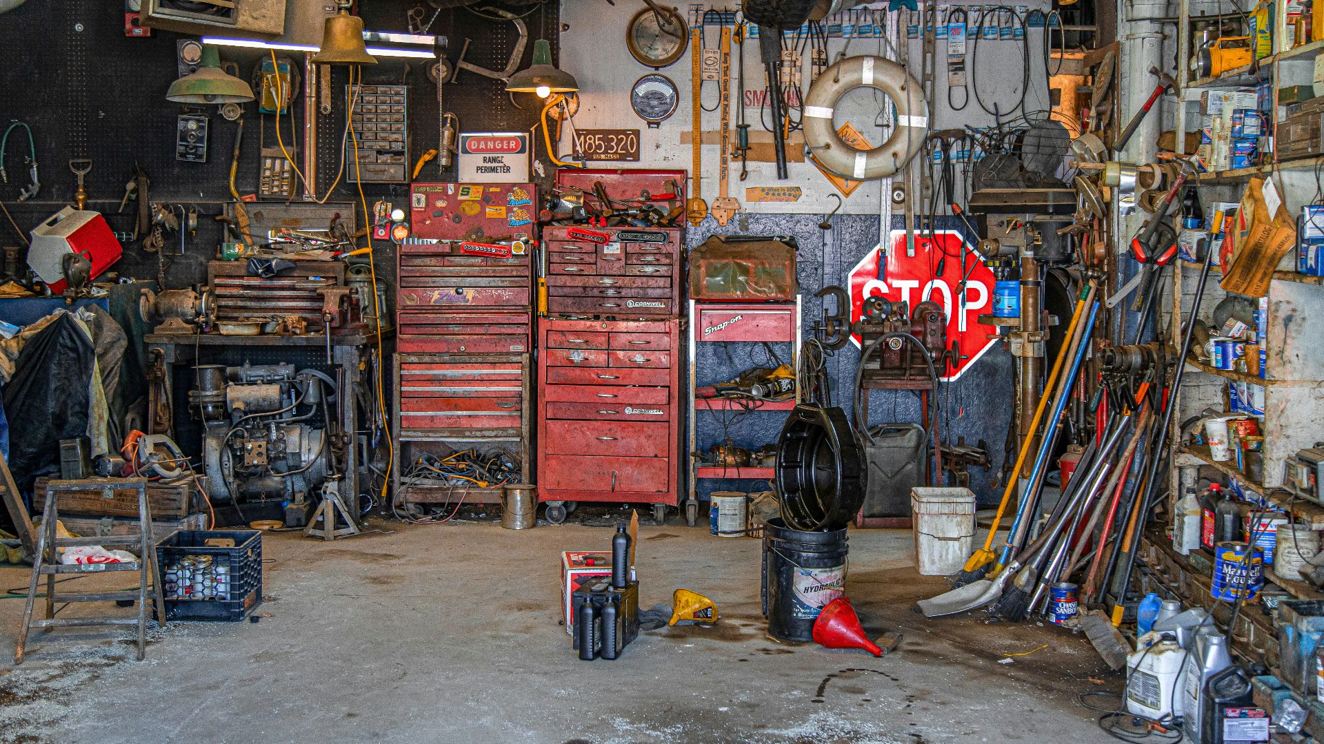 black metal tool lot