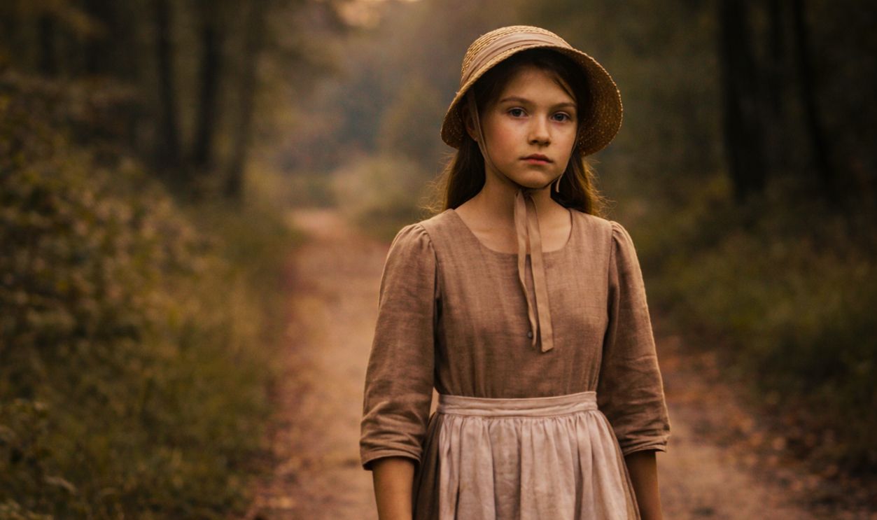 A young girl on a rural path
