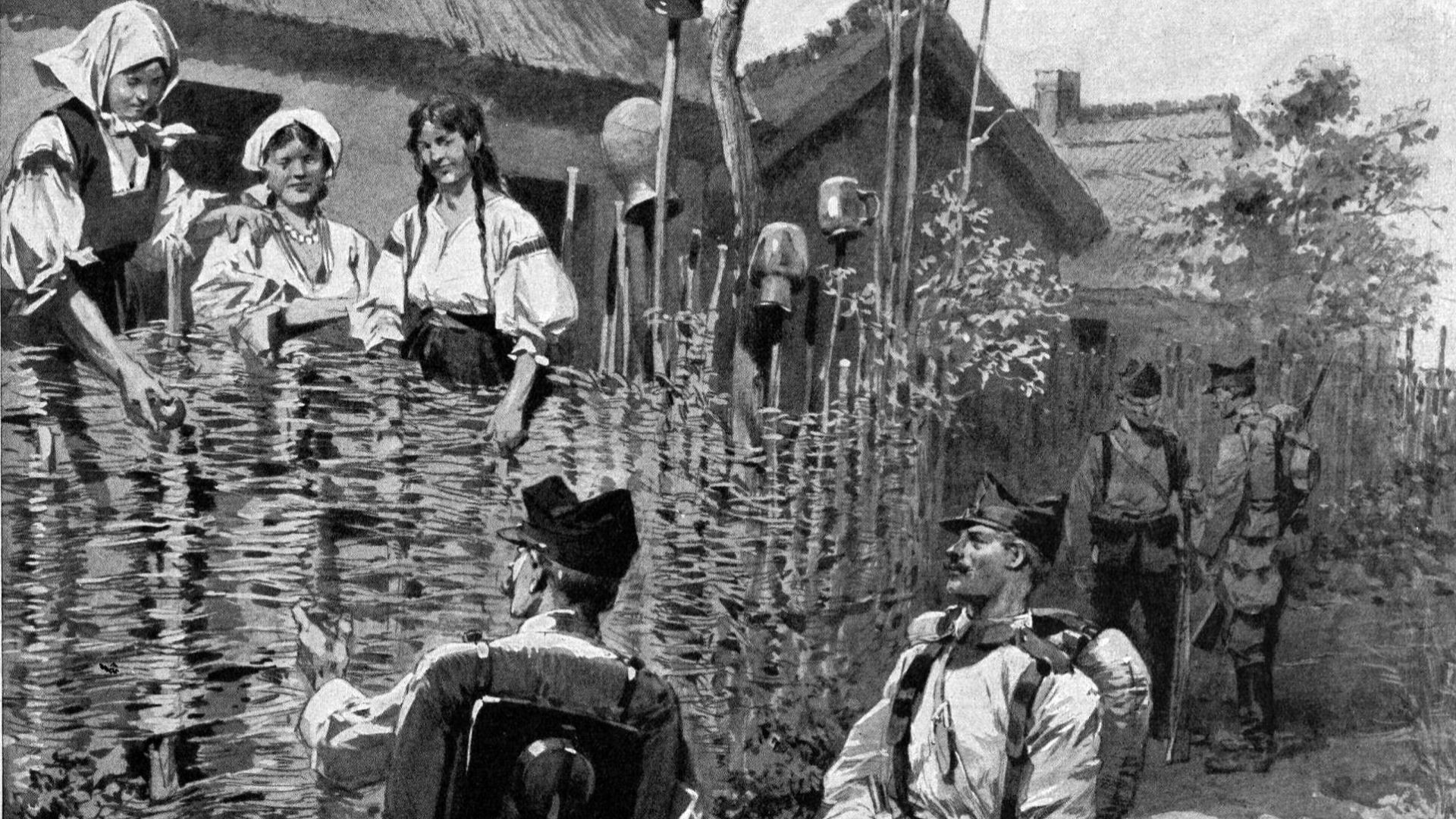 File:Romania - Isolating a village whose inhabitants believe that doctors poison those suspected of cholera.jpg