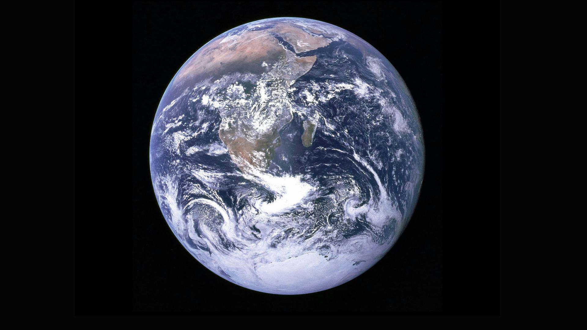 Earth with clouds above the African continent