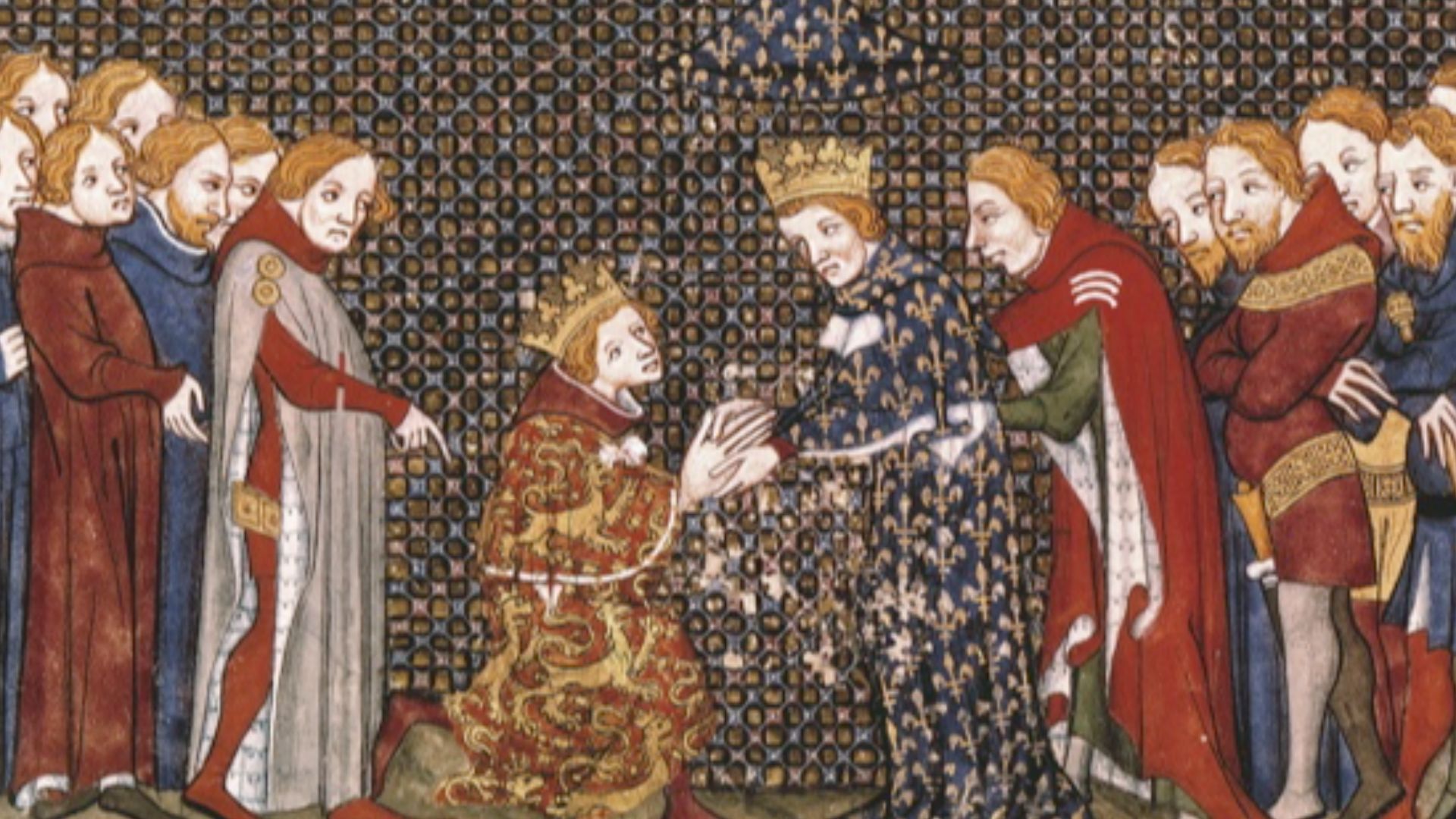 File:Edward III Plantagenet of England pays homage for Aquitaine to French King Philip VI Valois by Jean Fouquet, Grandes Chroniques de France (24532794988).jpg