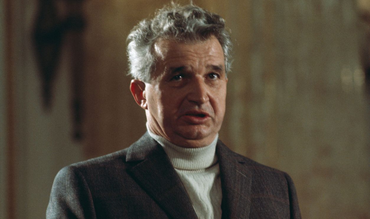 Close Up of Nicolai Ceausescu Speaking (Original Caption) President of Romania Nicolai Ceausescu speaking during earthquake press conference.