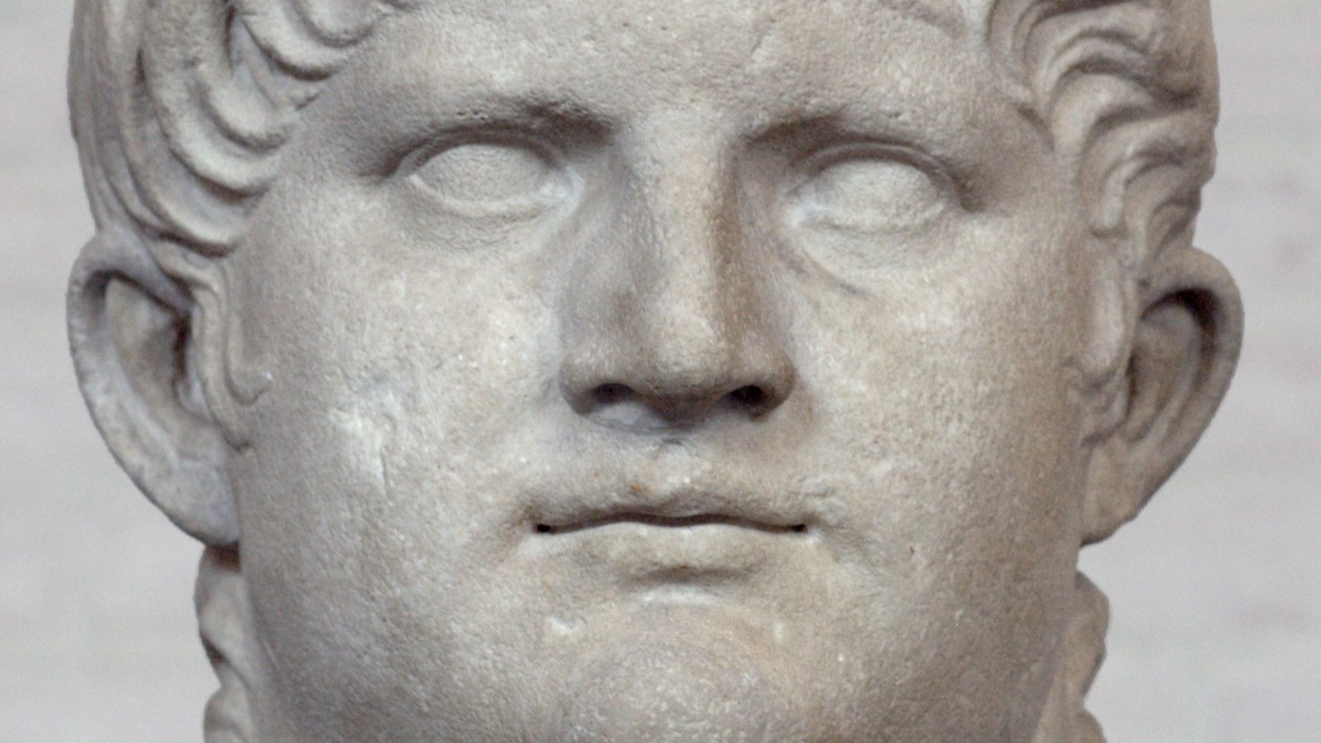 Head of Nero (reign 54–68 CE), from an oversized statue, about 2.40 m height. After 64 AD.