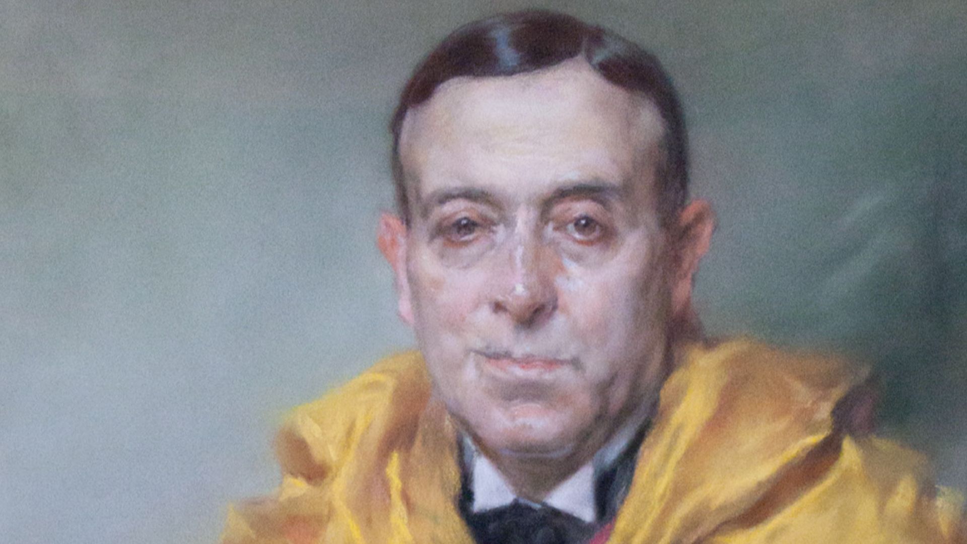 Portrait of Egas Moniz (1932), by José Malhoa. Currently in Hospital de Santa Maria, in Lisbon, Portugal.