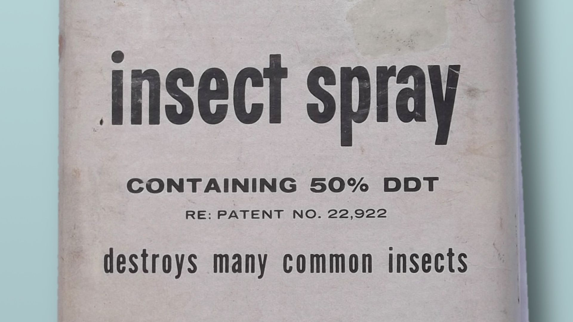 50% Dichloro Diphenyl Trichloroethane (DDT) insecticide powder container, circa early 1960s.