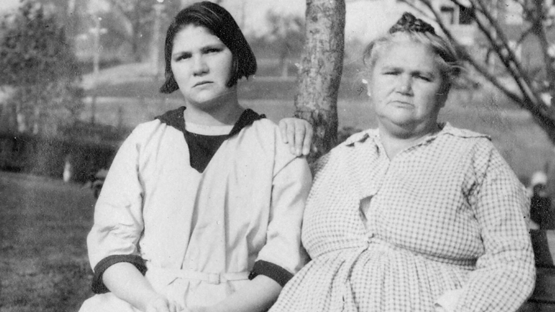 Carrie and Emma Buck at the Virginia Colony for Epileptics and Feebleminded, taken by A.H. Estabrook before the Buck v. Bell trial in Virginia.