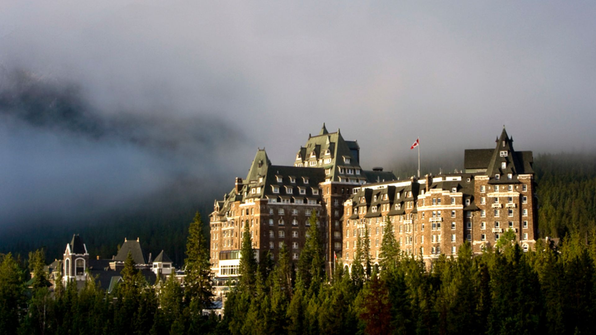 The Banff Springs Hotel is a large, Chateau-style hotel, built between 1911 and 1928. It is picturesquely situated at the foot of Sulphur Mountain in the town of Banff, within Banff National Park. The formal recognition consists of the building on its leg
