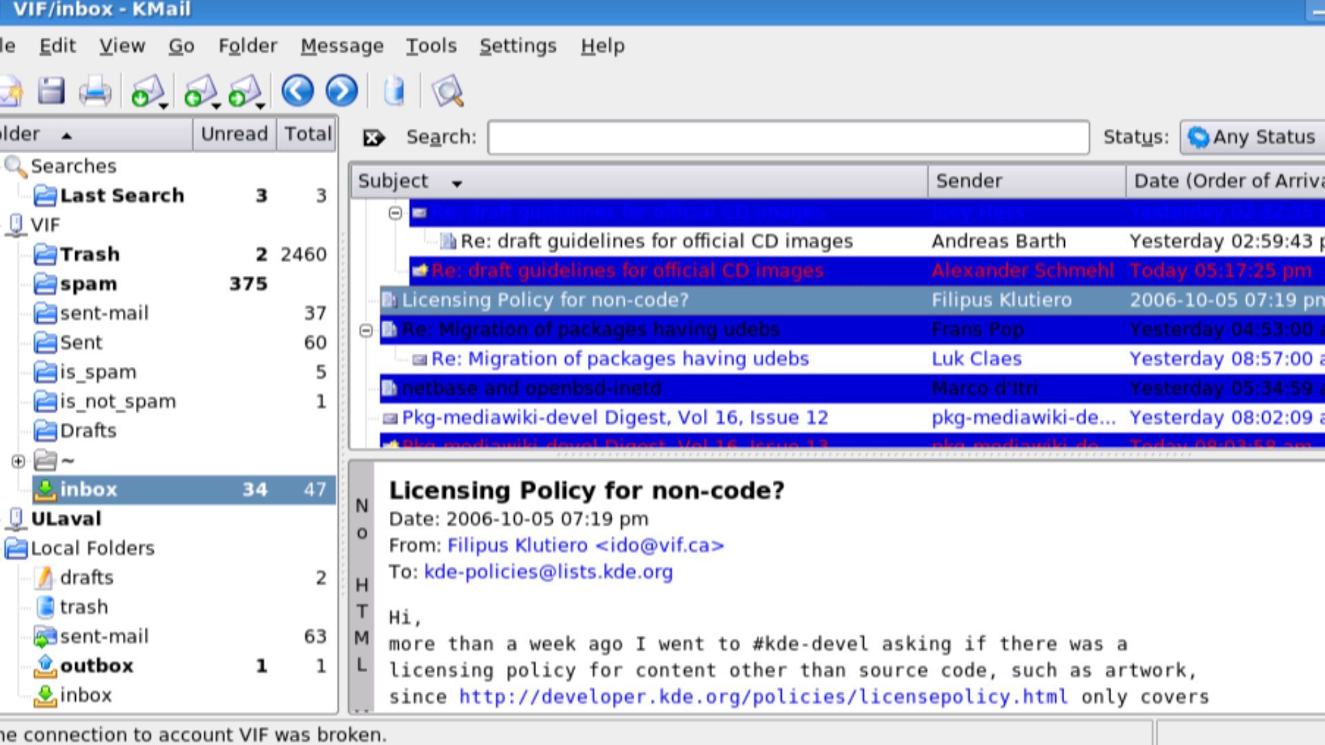 KMail is e-mail client, part of KDE.