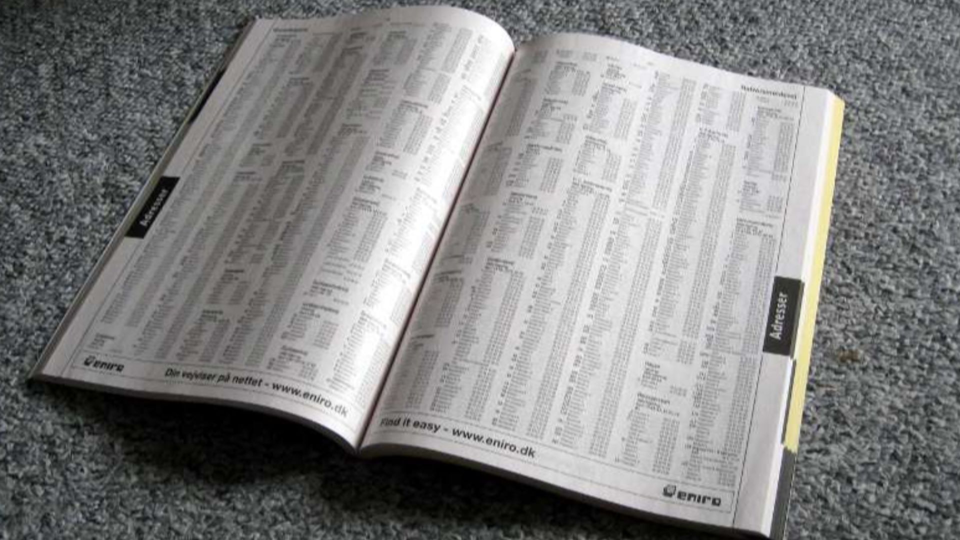 a phone / telephone book / directory