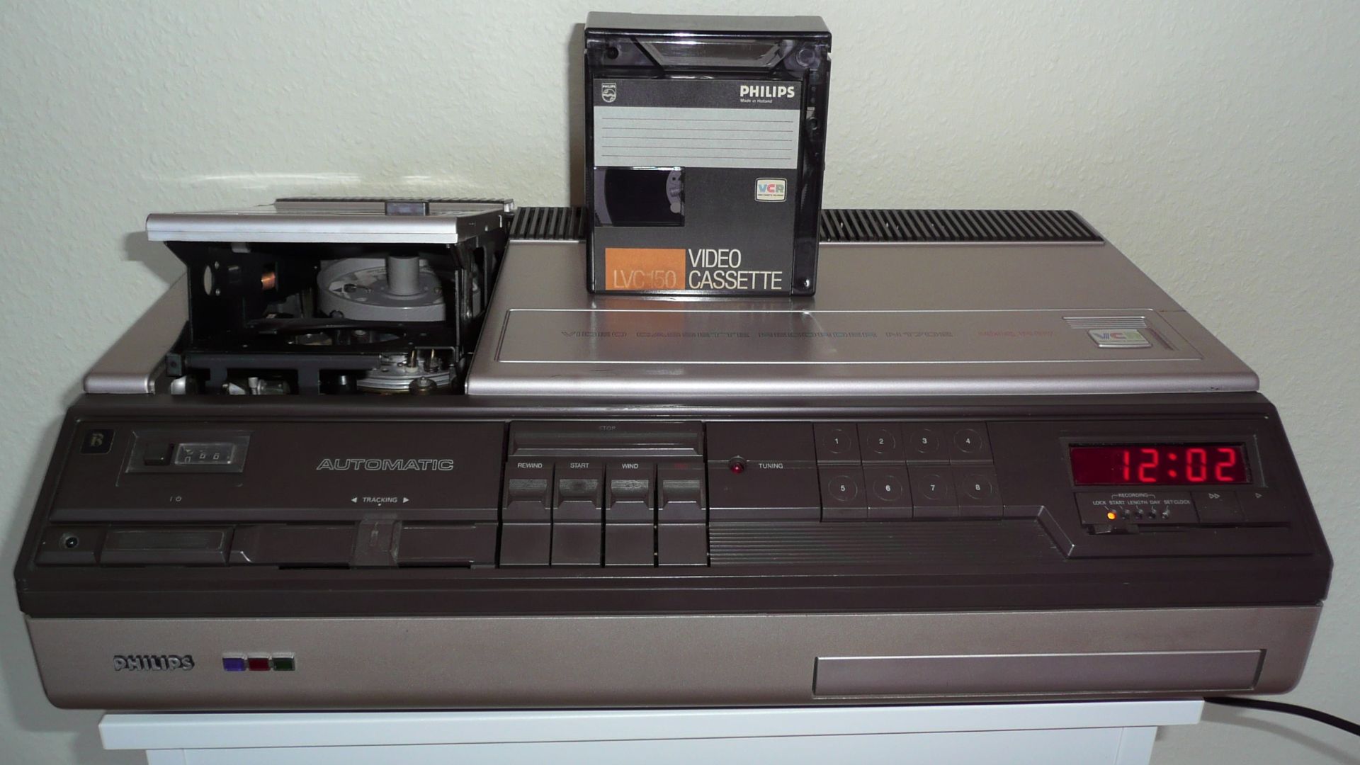 Philips N1702 with VCR cassette.