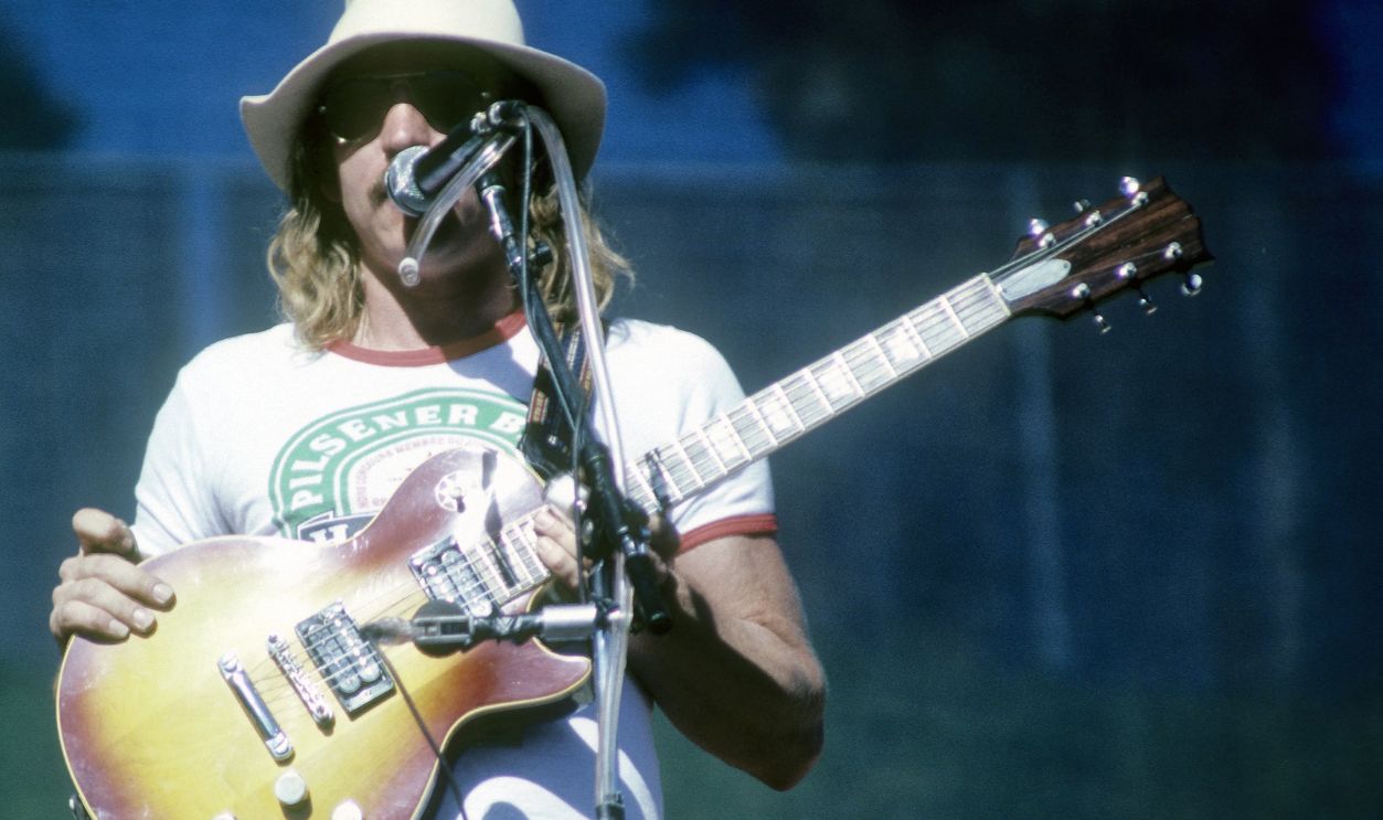 OAKLAND - August 3: Joe Walsh and the Eagles perform at the Oakland Coliseum in Oakland, California on August 3, 1976.