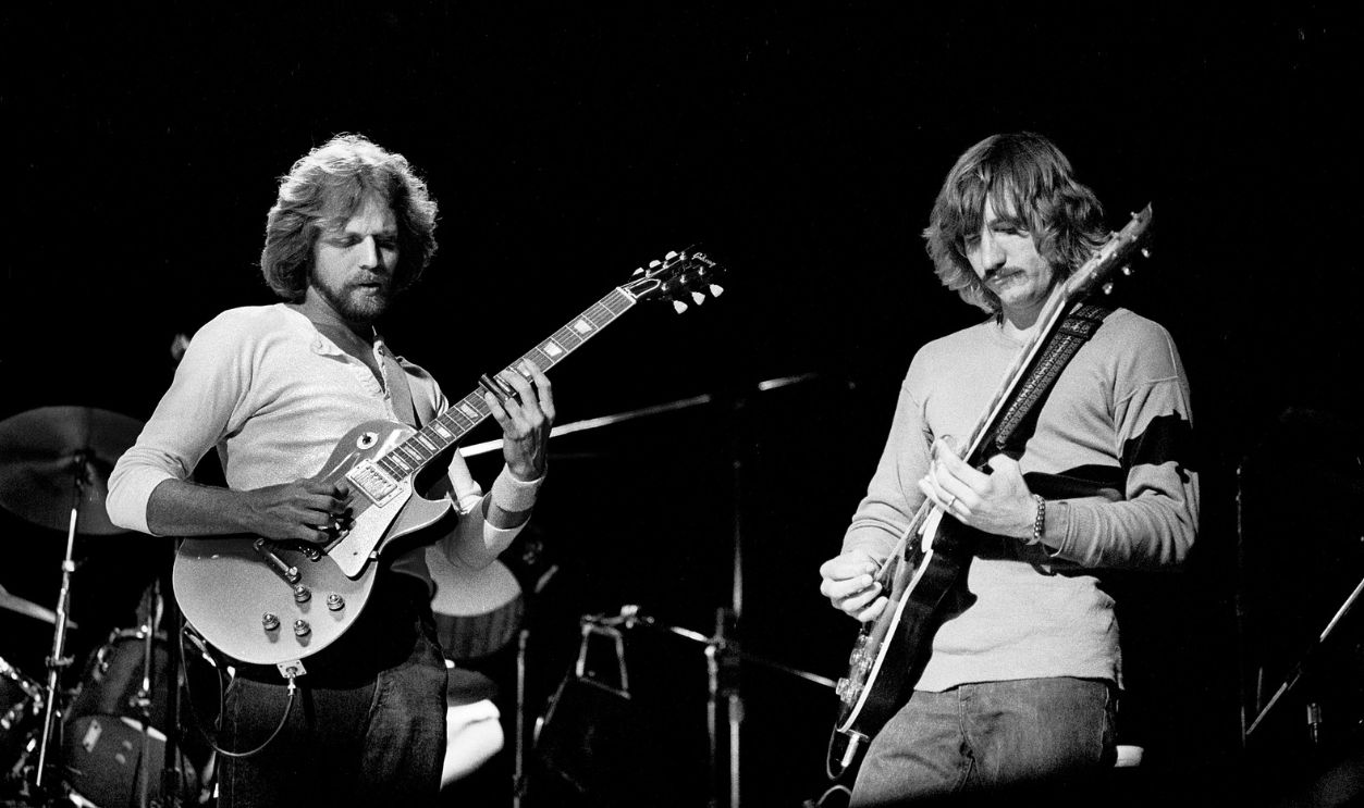Don Felder and Joe Walsh of the Eagles at the Alpine Valley Music Theater in East Troy, Wisconsin, June 29, 1980.