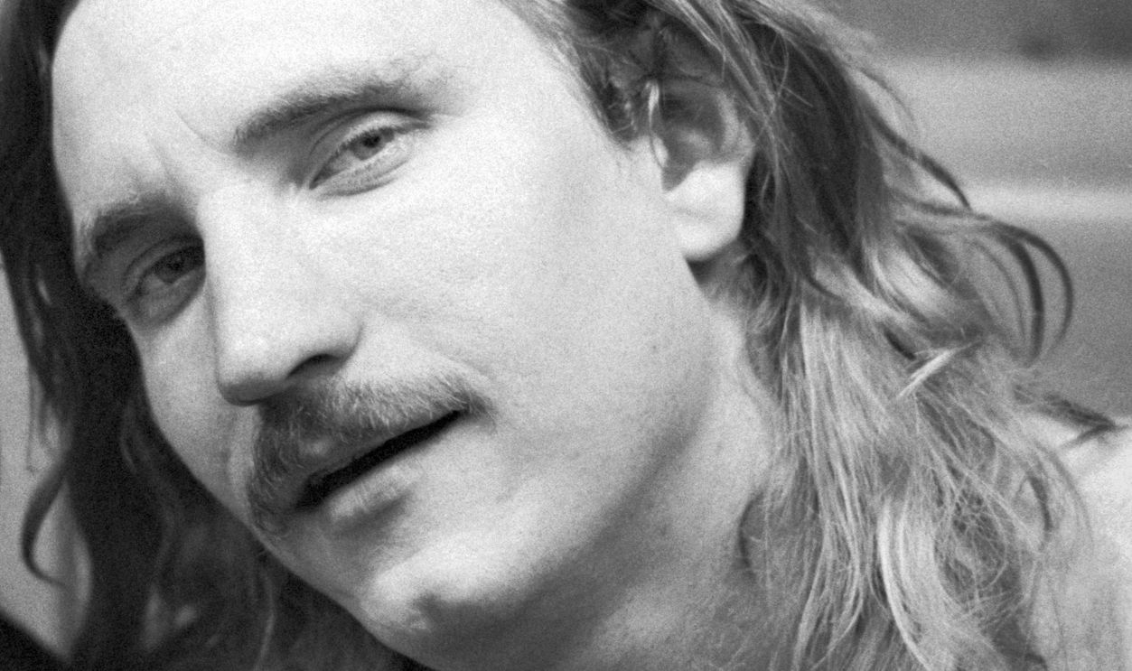 Joe Walsh of The Eagles, portrait, Amsterdam, Netherlands, 1975. 