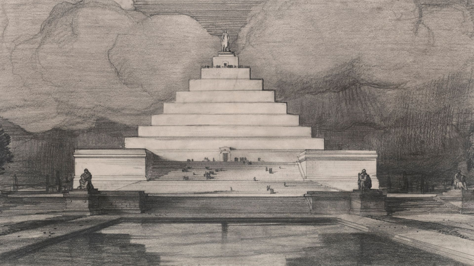 File:John Russell Pope's Competition Proposal for a Monument to Abraham Lincoln on Meridian Hill, View from White House - NARA - 6087969.jpg