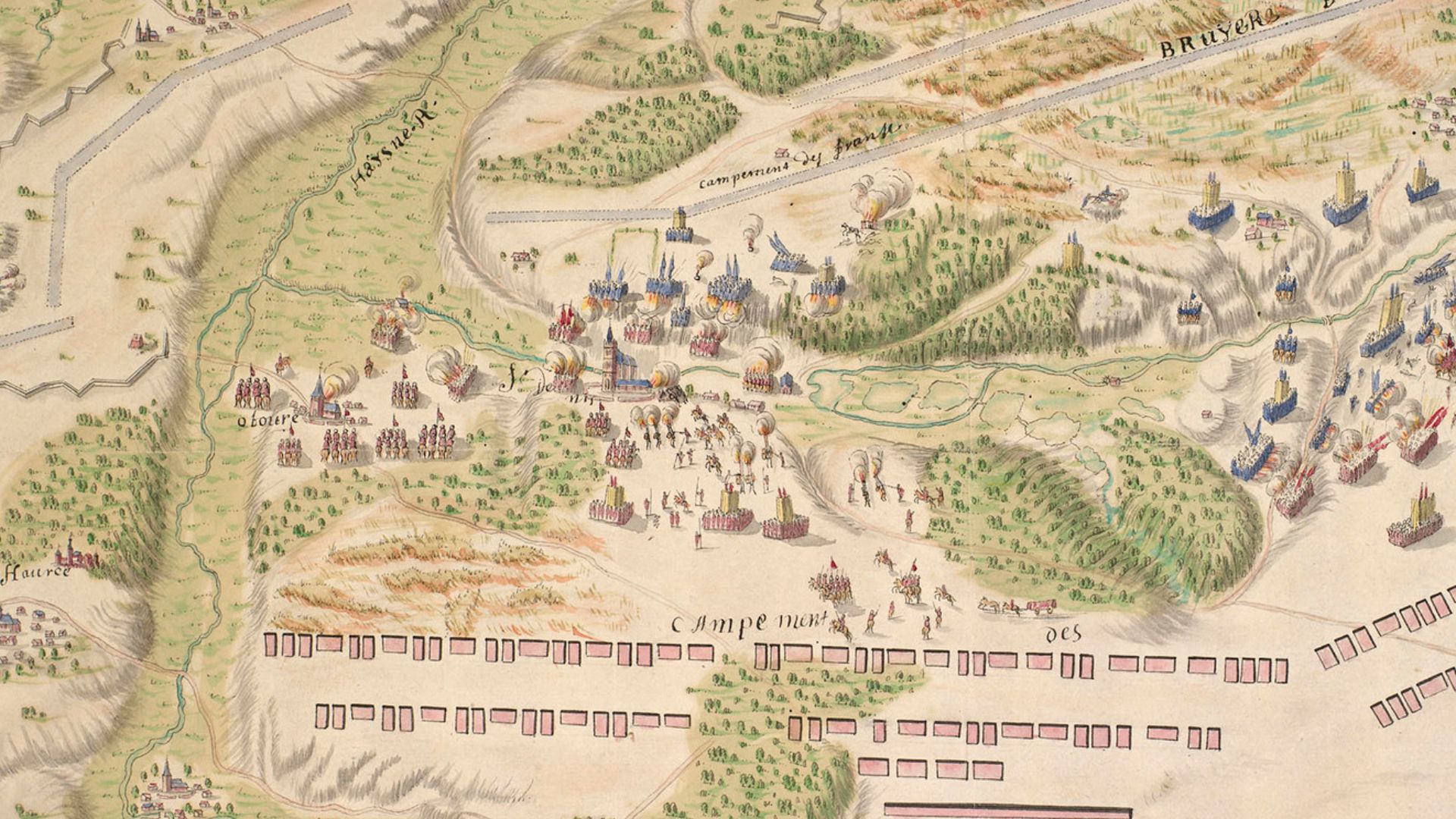 Map of the Battle of Saint-Denis 1678