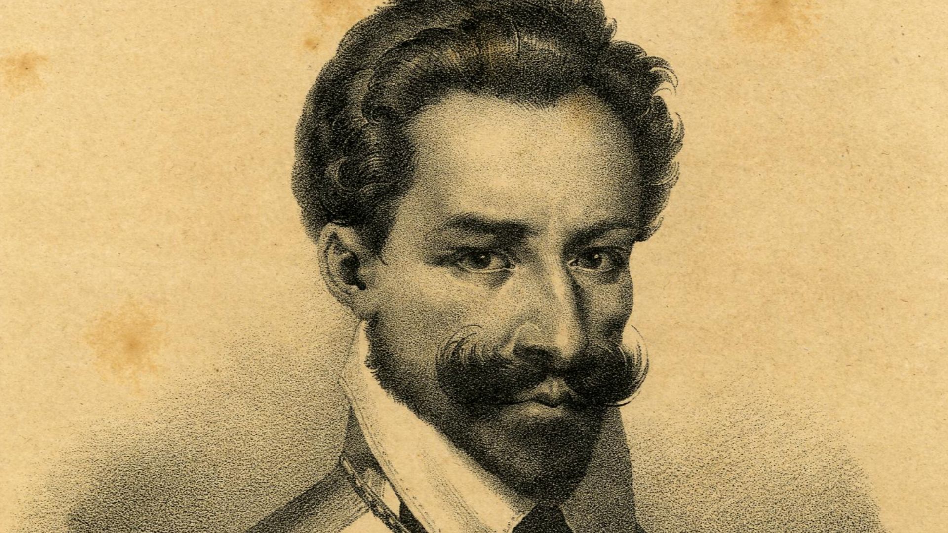 Portrait of Henri de Lorraine, Duke of Guise, bust-length, turned to right and looking towards the viewer, with plain collar, gorget and doublet, a deep scar under his left cheekbone; illustration from