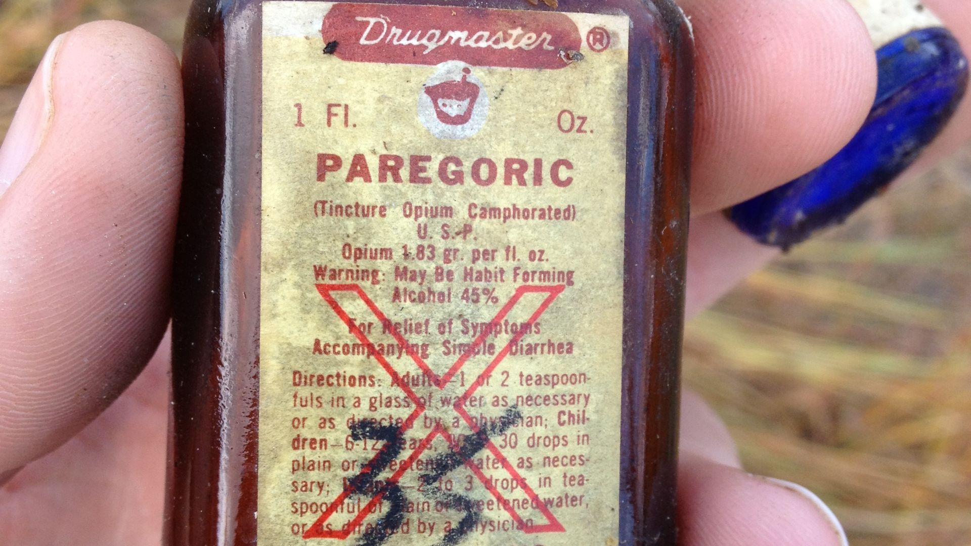 Old bottle of Paregoric. Circa 1940's.