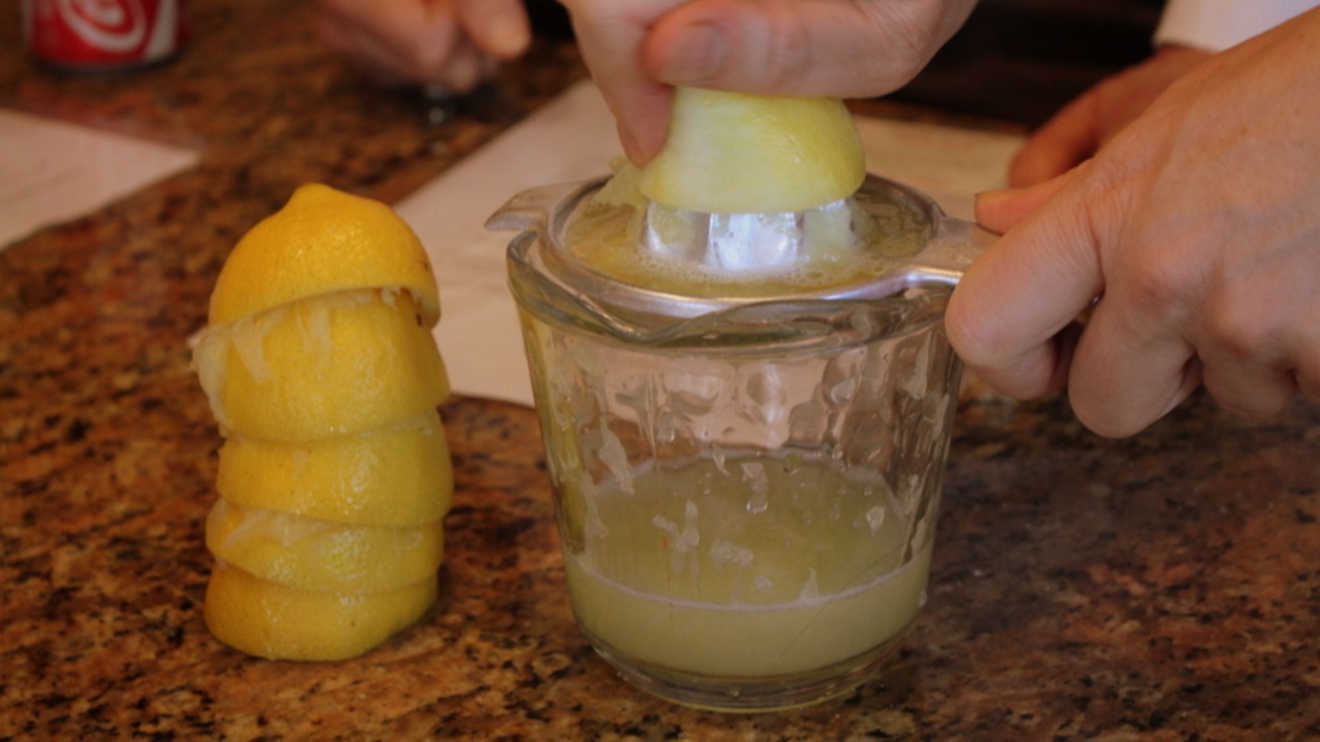 We didn't realize there wasn't a juicer in the kitchen, but one of the residents lent us her own, and the women made quick work of the lemons called for in the recipe.