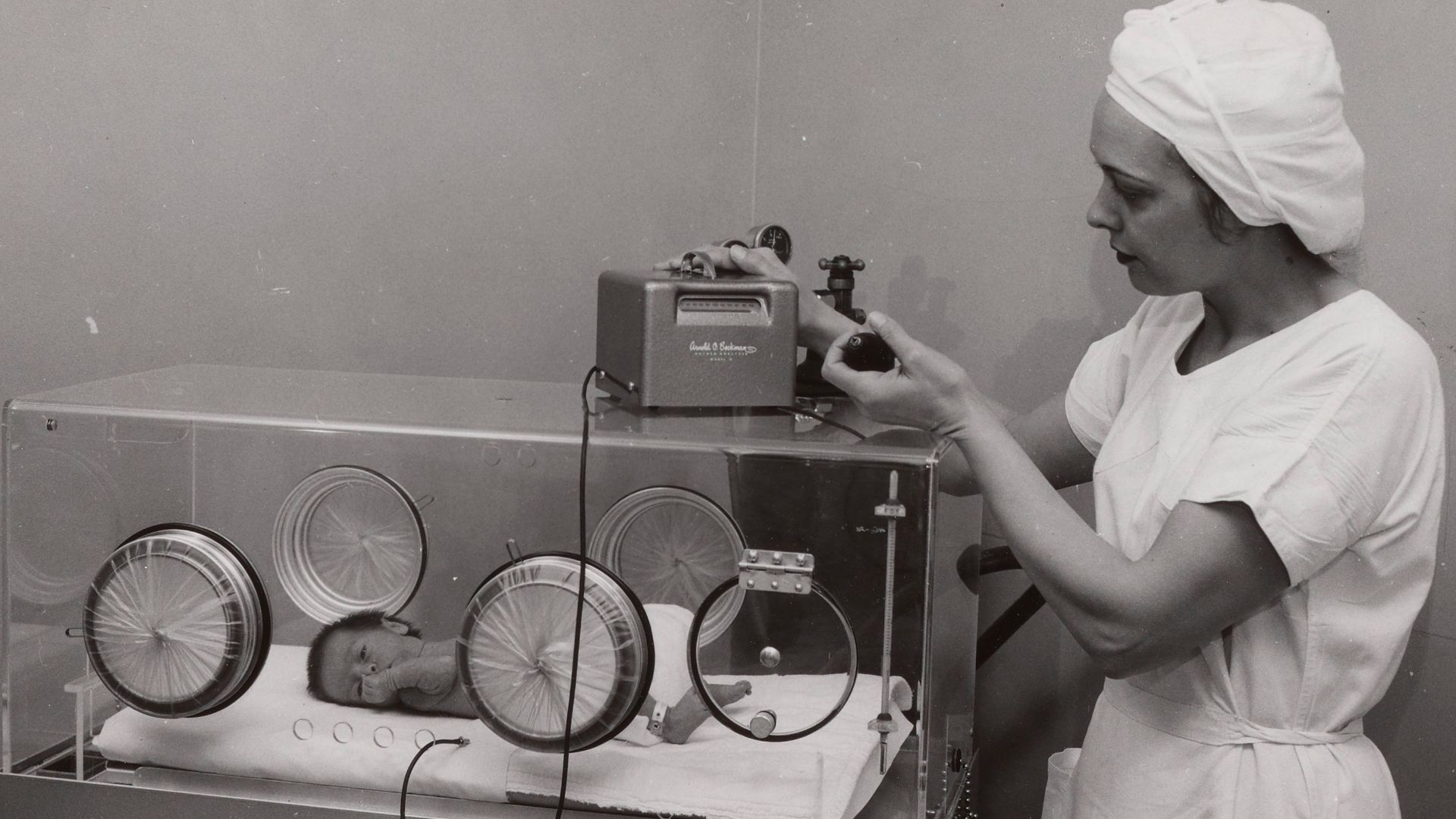 This nurse is monitoring the oxygen levels of a prematurely born infant in an incubator, to provide just the right oxygen mixture. Too little oxygen has obvious repercussions, but until the 1950s doctors did not realize that too much oxygen caused retrole