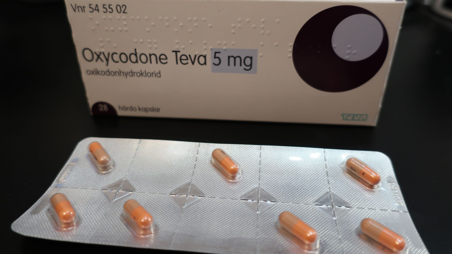 Svenska förpackning Oxycodone Teva 5 mg