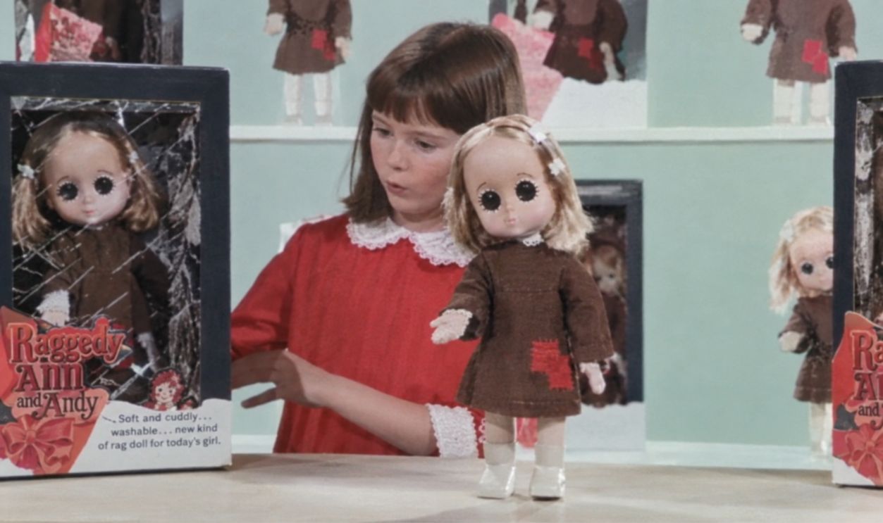 Screenshot from Little Miss No Name commercial, Hasbro (1965)