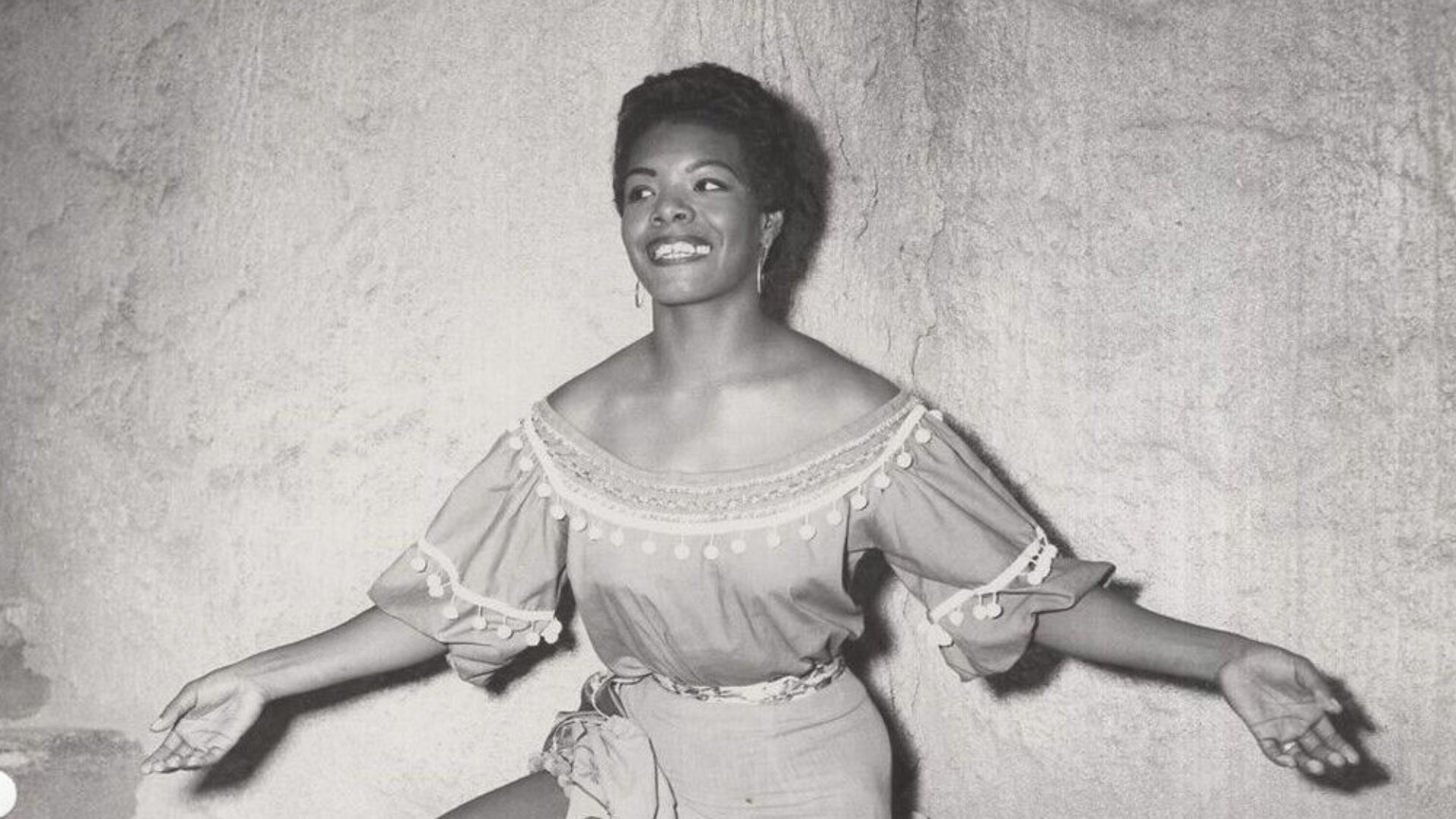Press photo of Maya Angelou for the 1957 film Calypso Heat Wave